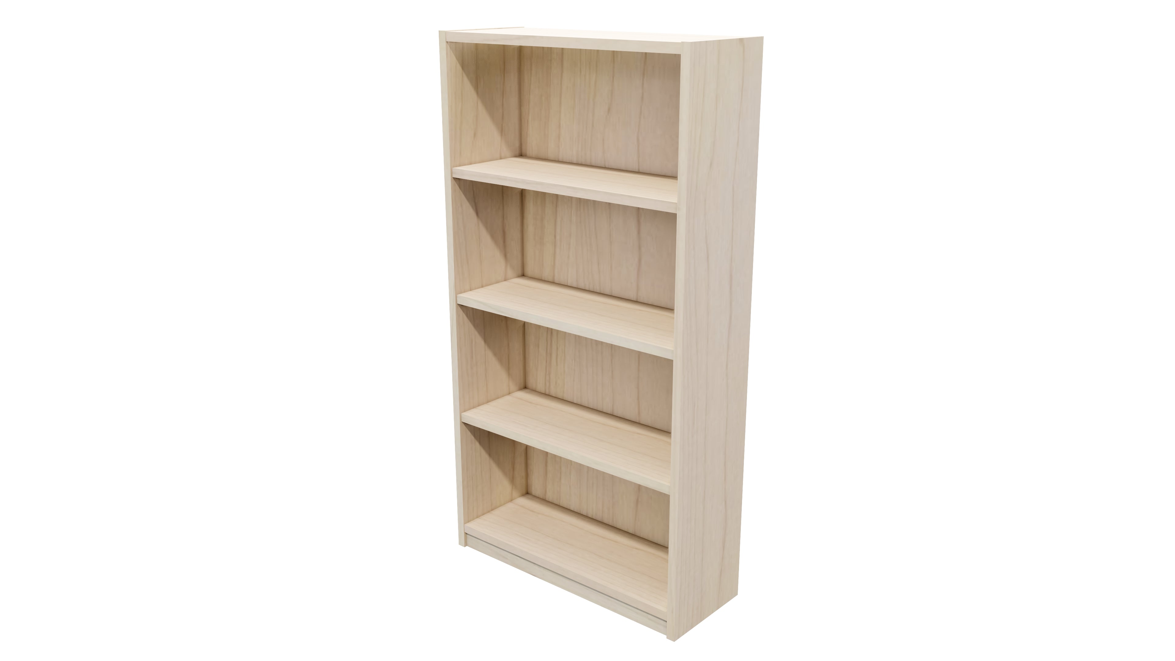 Commercial Bookcase 4 Tier Washed Maple