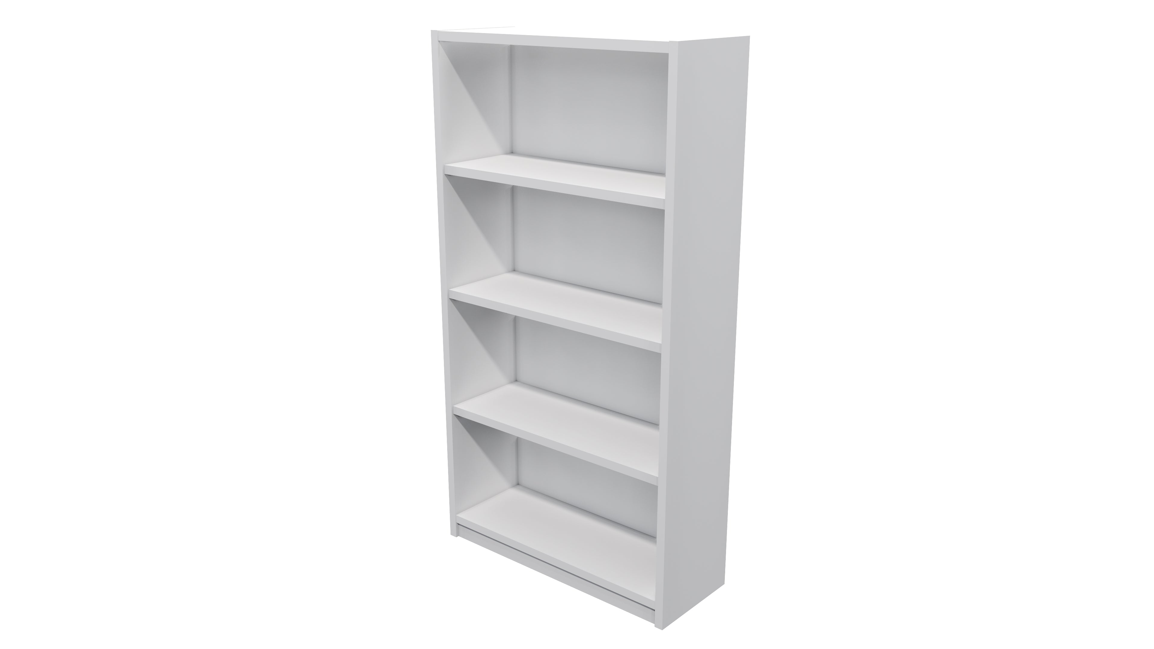 Commercial Bookcase 4 Tier White