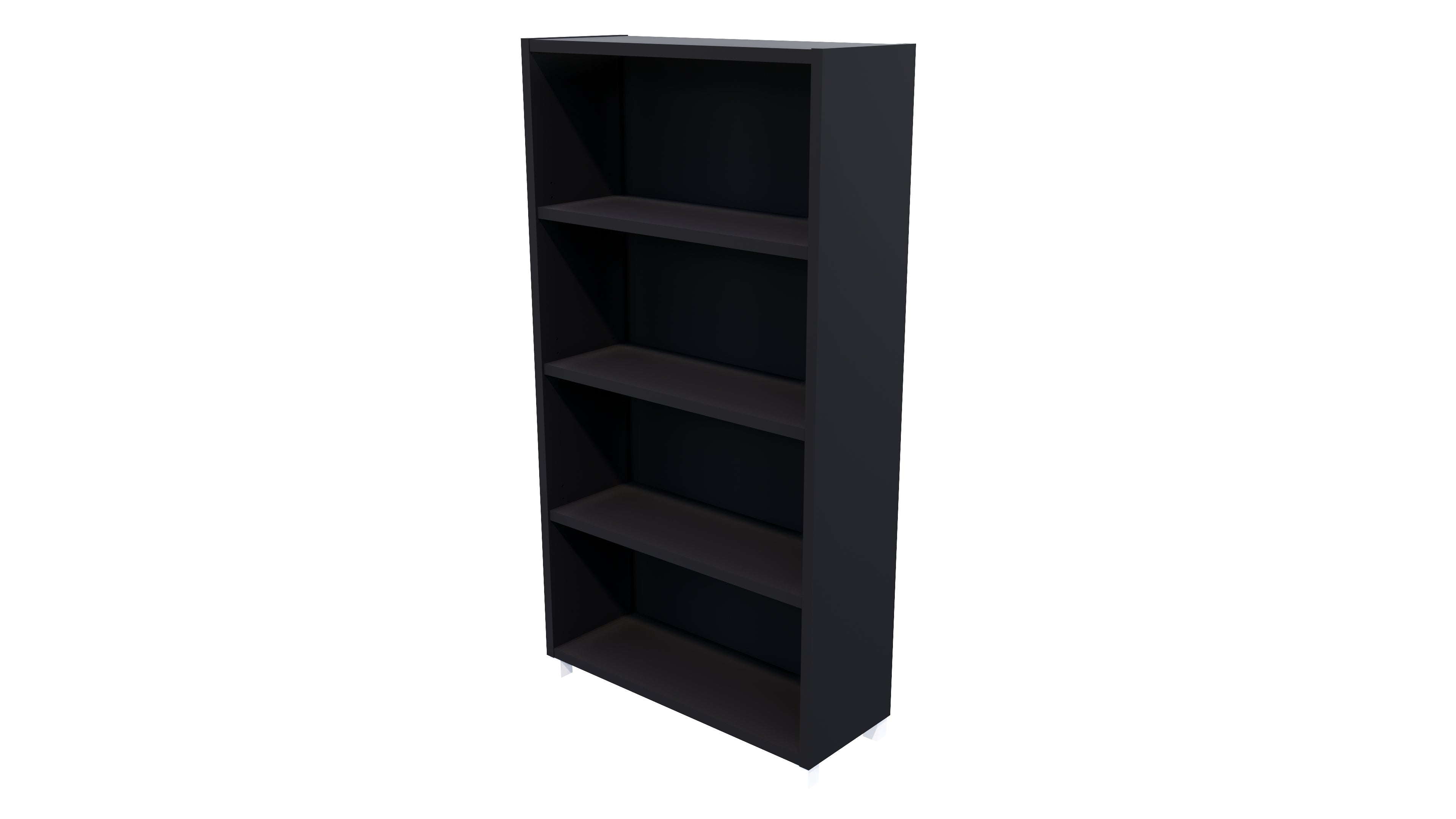 Commercial Bookcase with Feet 4 Tier Black