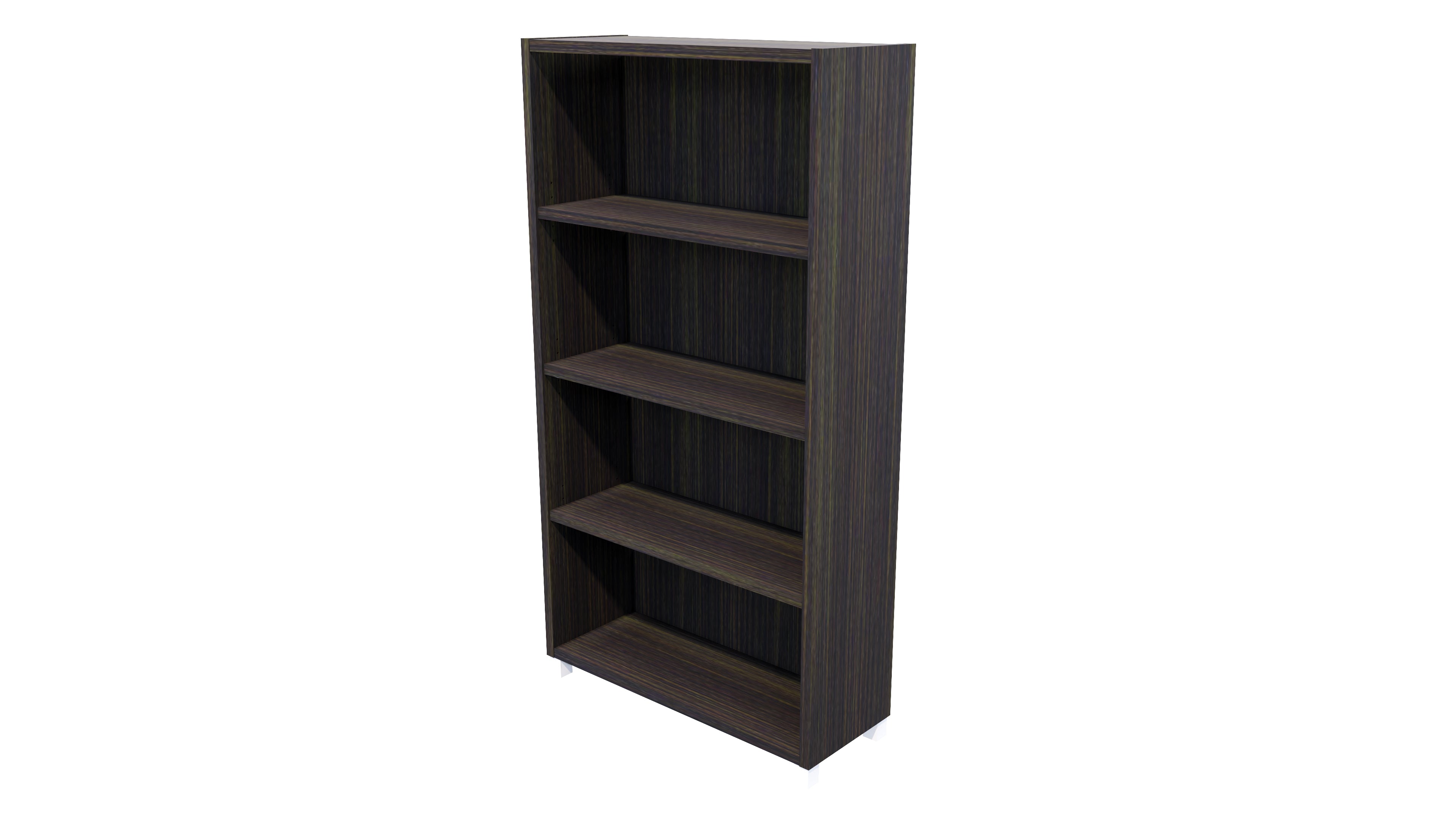 Commercial Bookcase with Feet 4 Tier Dark Oak