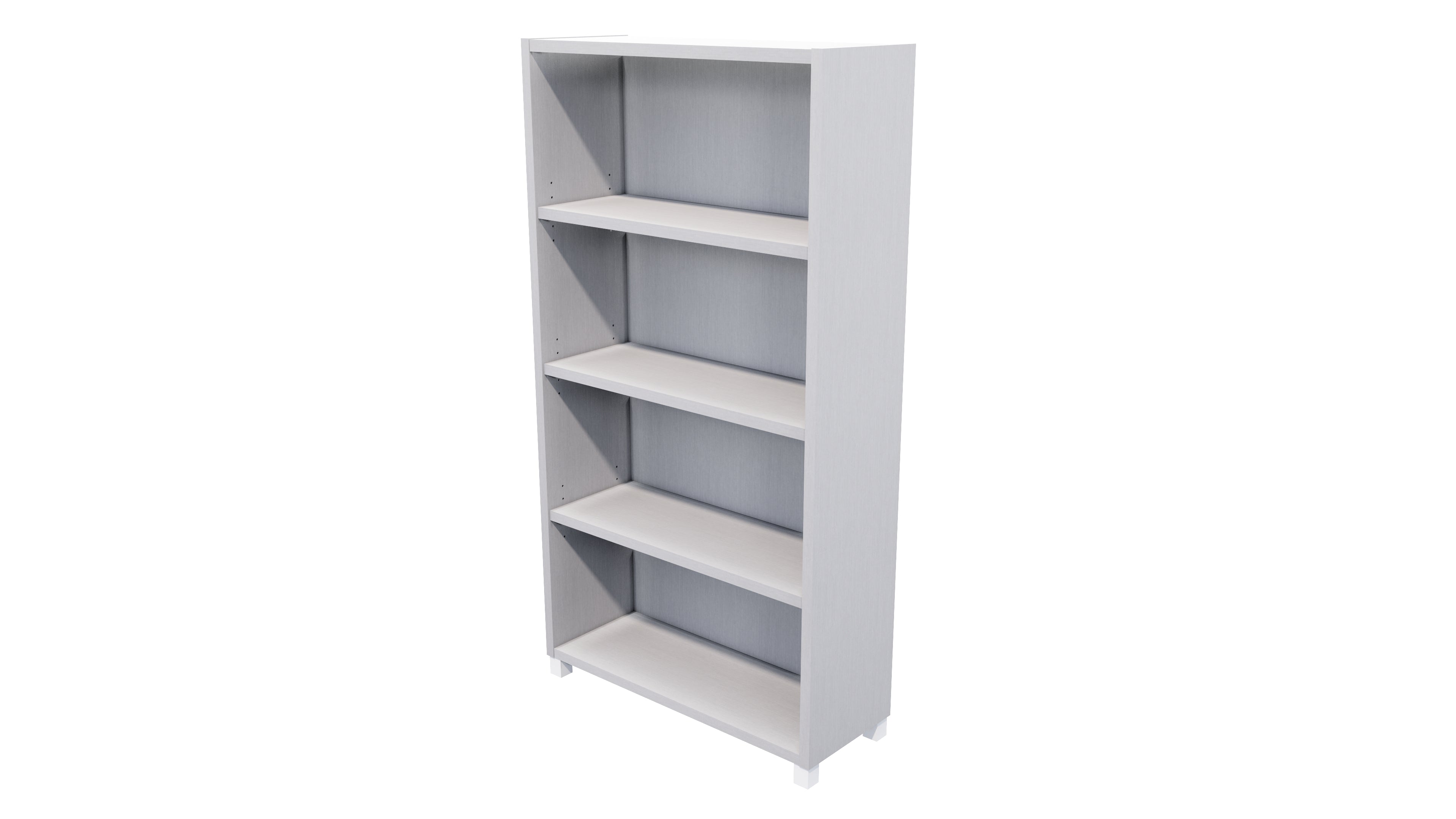 Commercial Bookcase with Feet 4 Tier Silver Strata