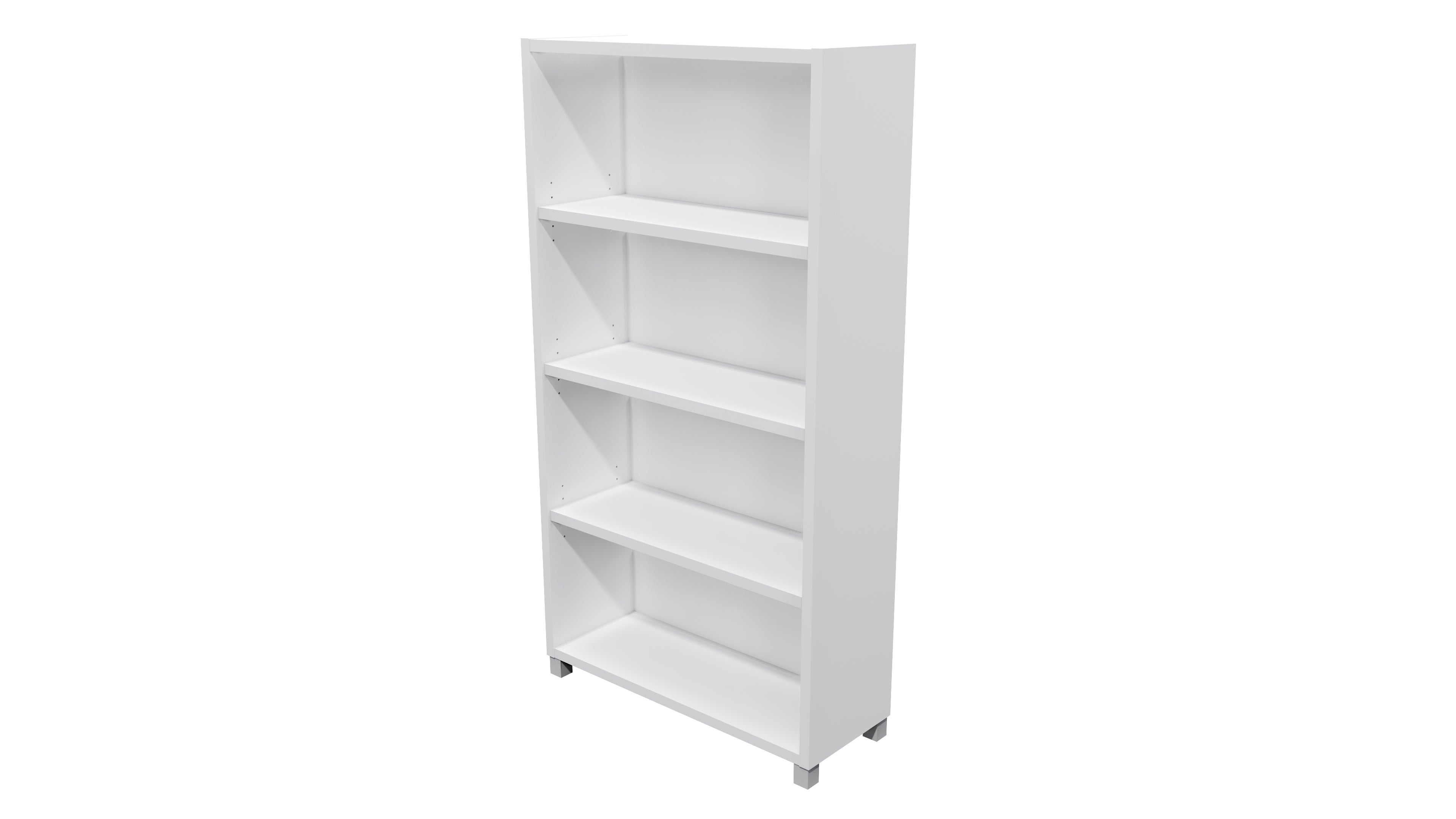 Commercial Bookcase with Feet 4 Tier White