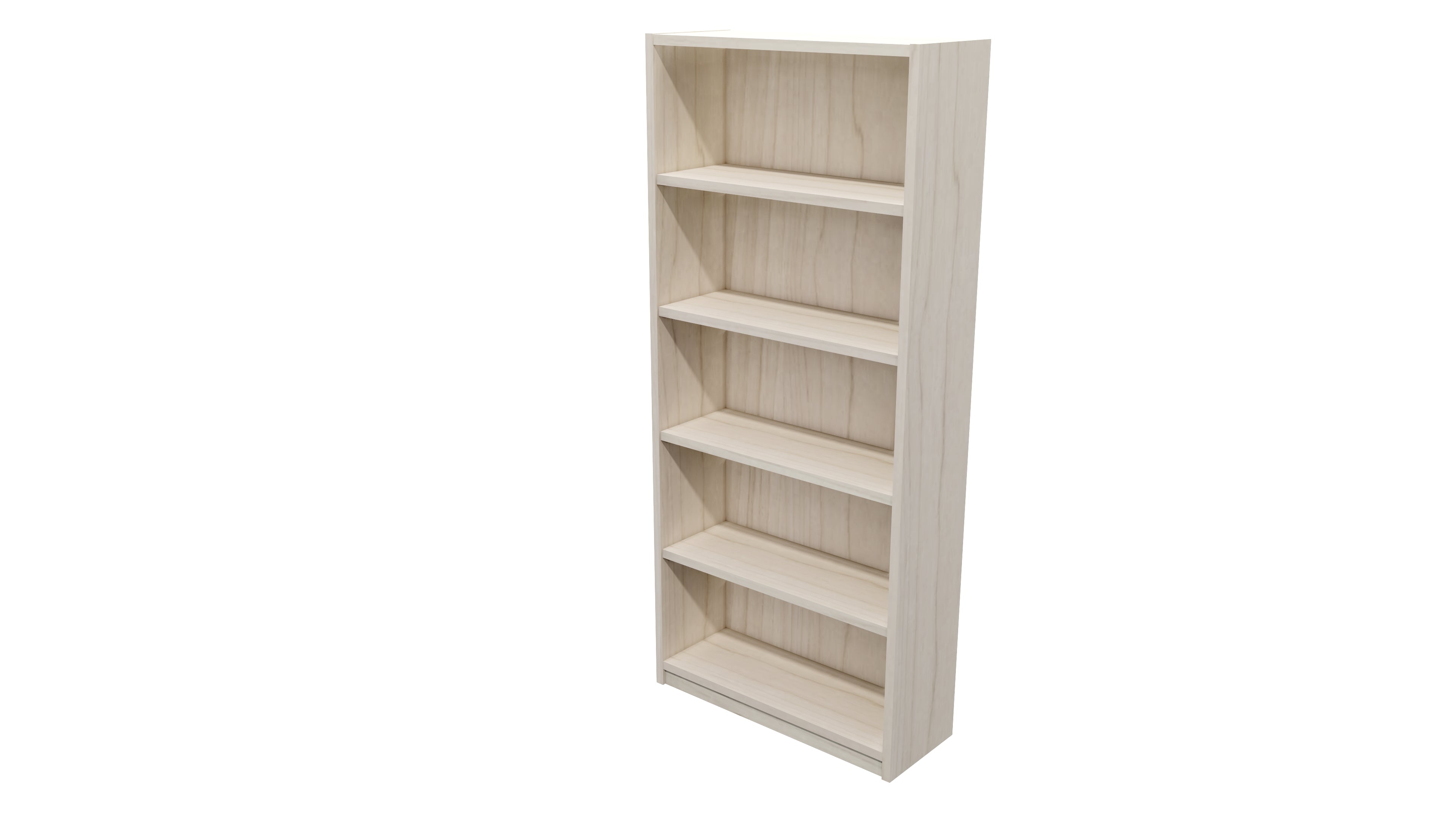 Commercial Bookcase 5 Tier Washed Maple