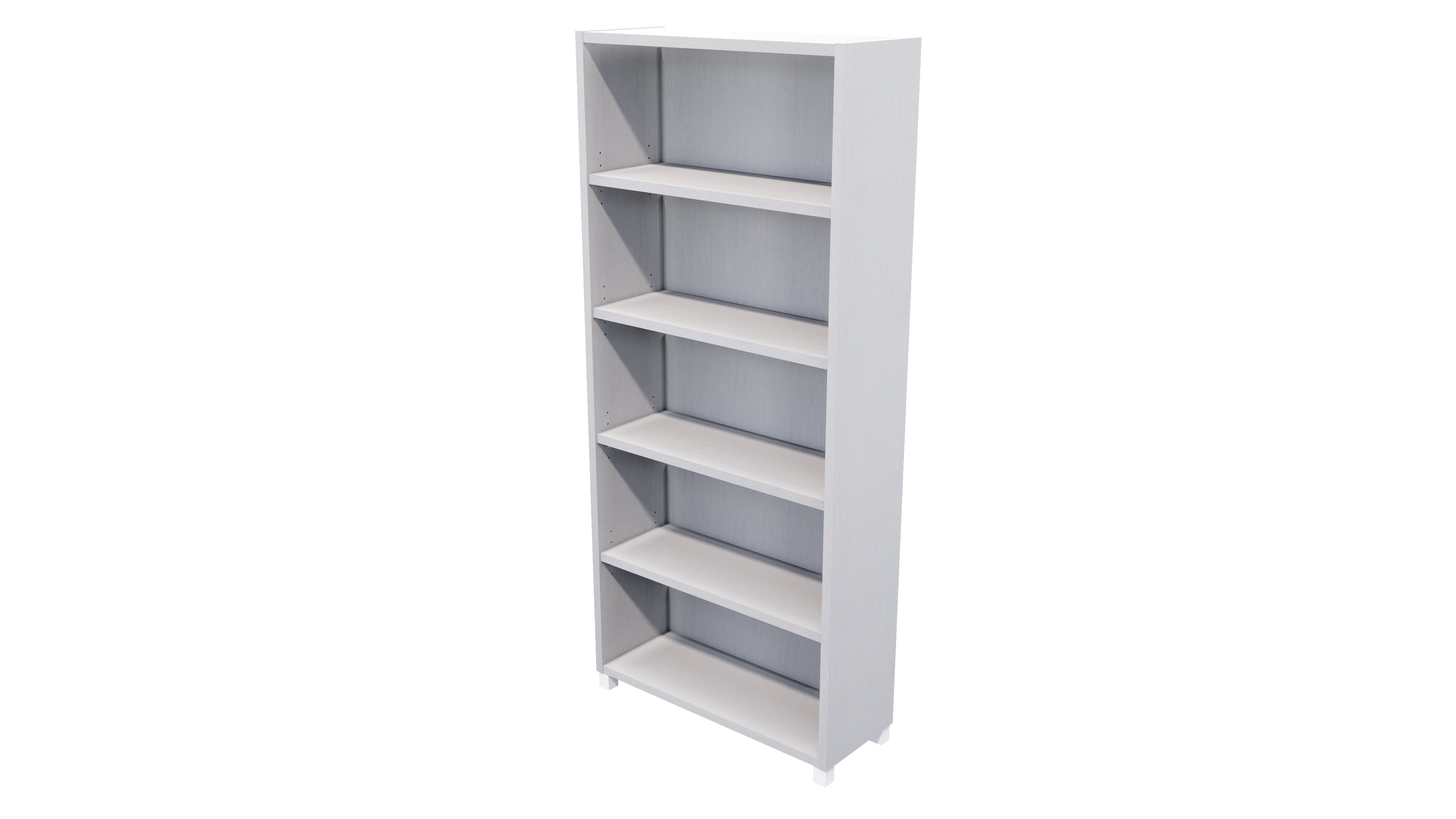 Commercial Bookcase with Feet 5 Tier Silver Strata