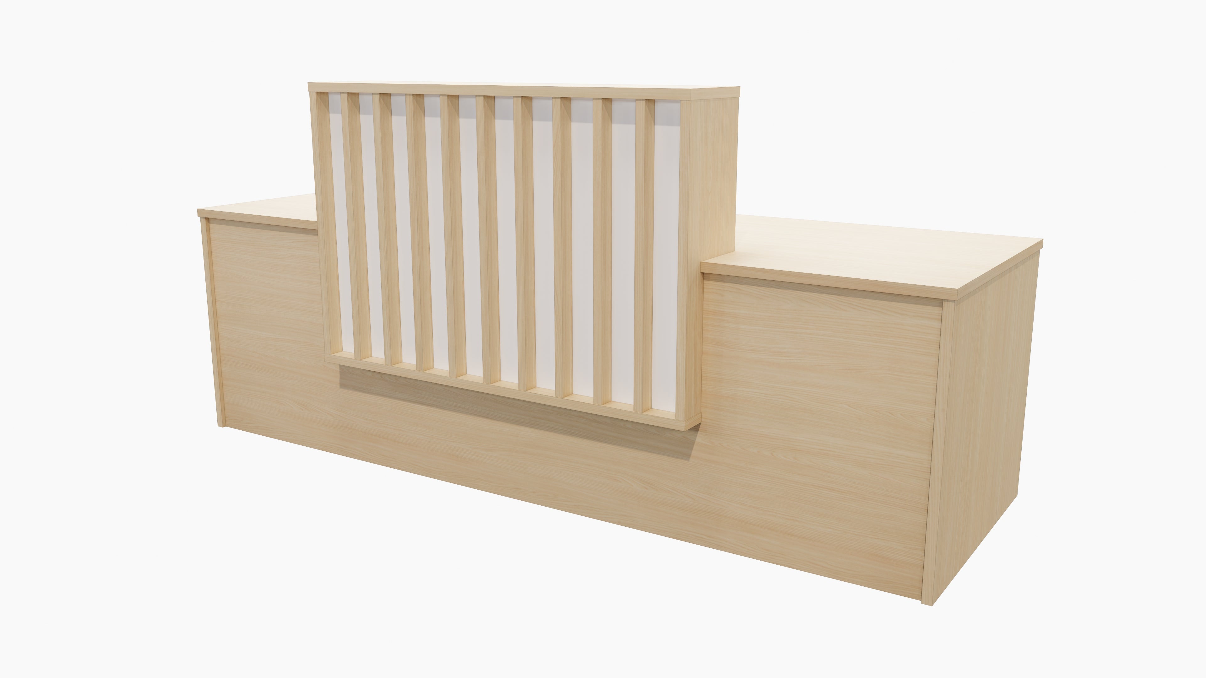Canterbury Reception Desk Aged Ash + White