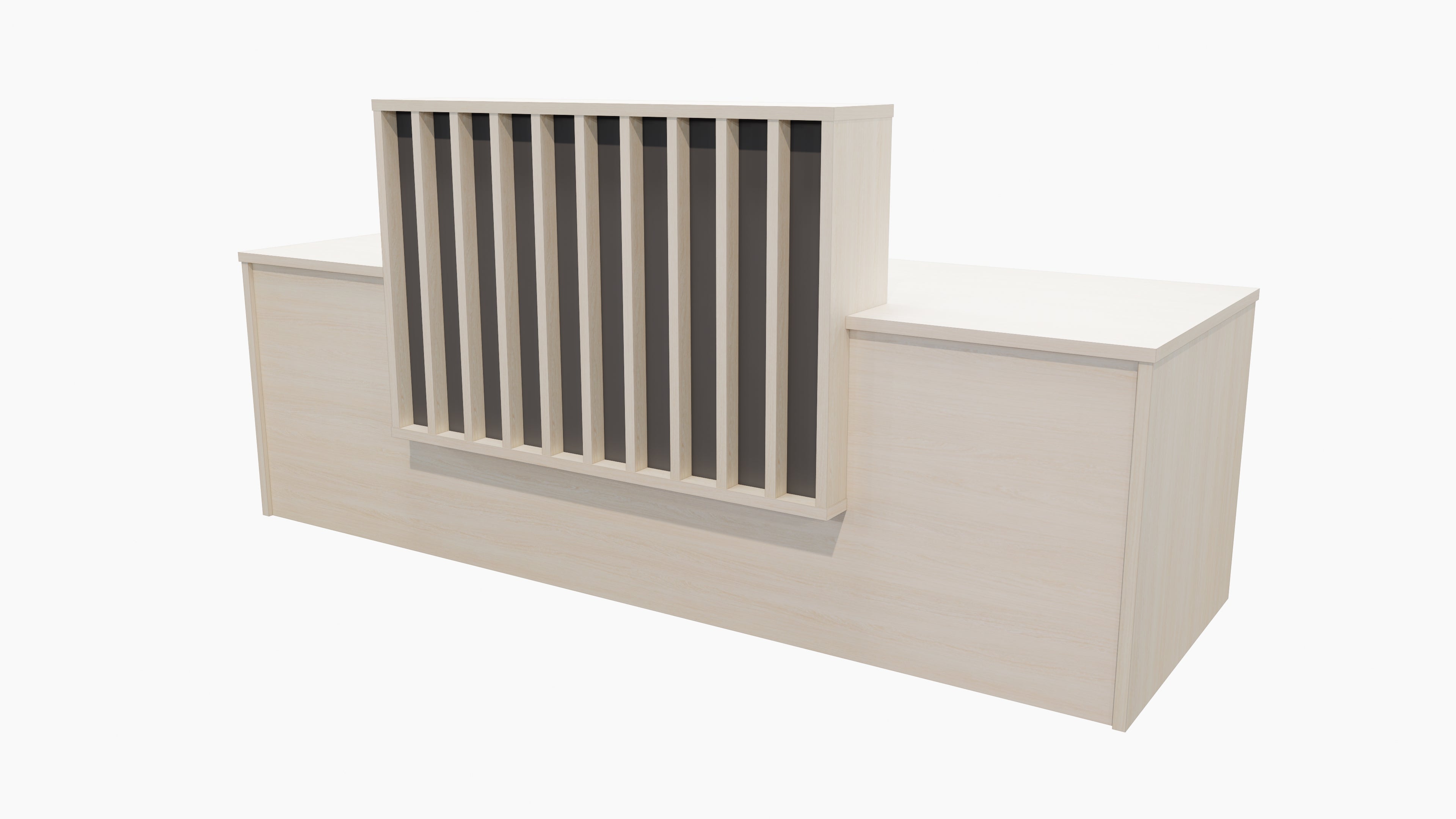Canterbury Reception Desk Seasoned Oak + Black