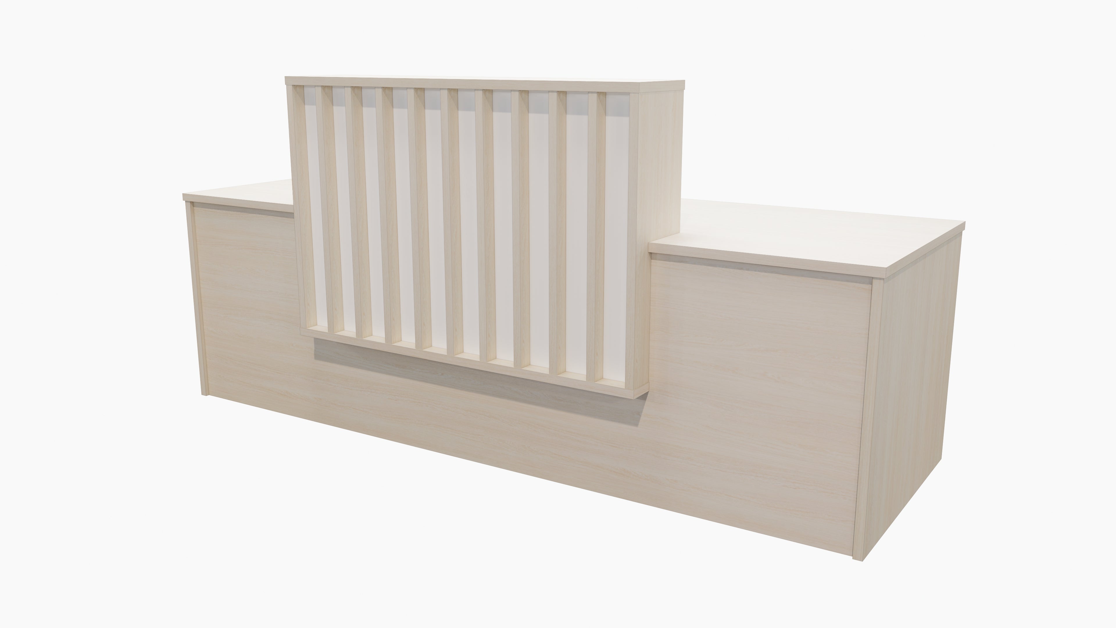Canterbury Reception Desk Seasoned Oak + White