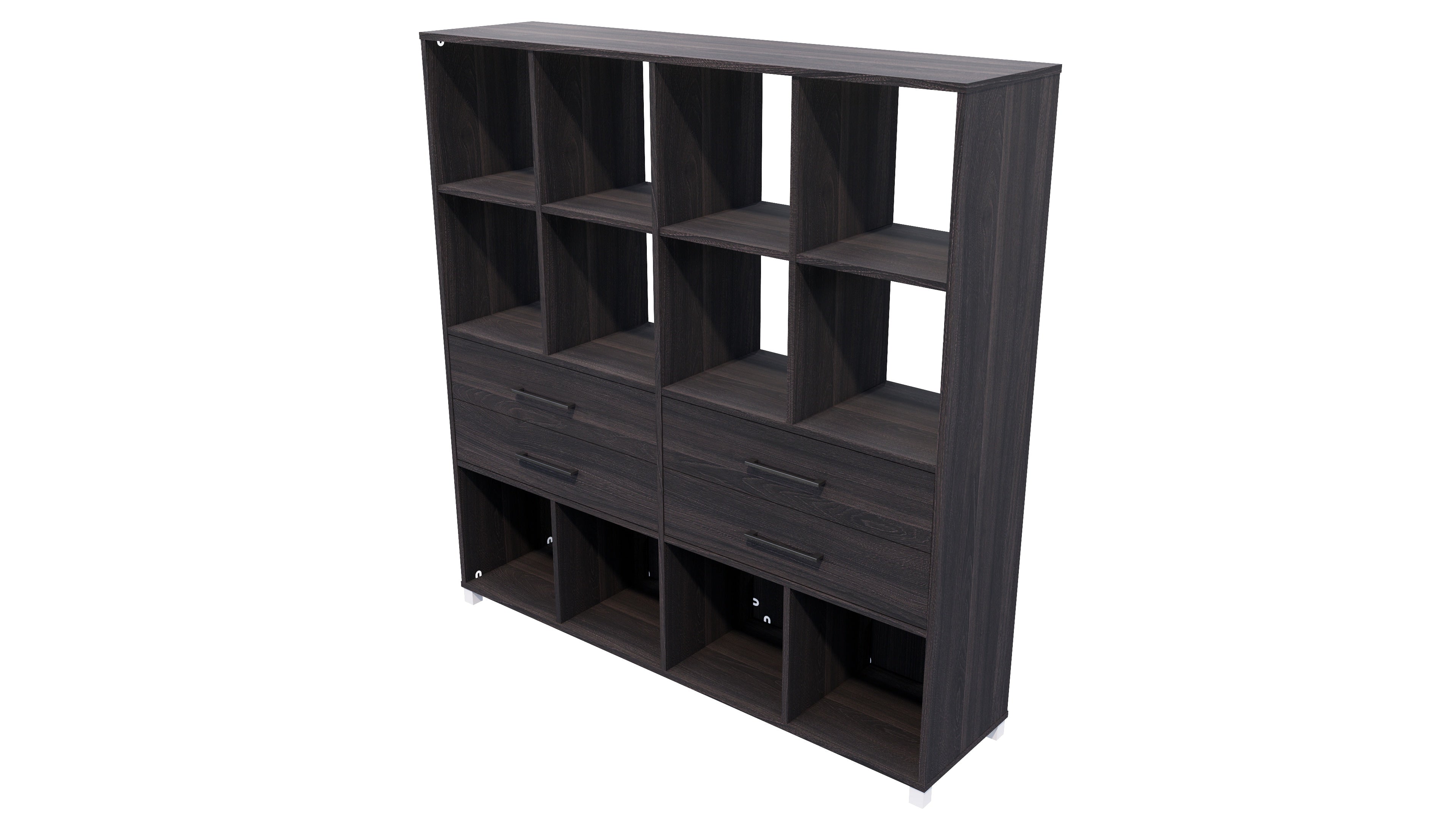Cubby Storage Unit 12 Cube 4 Drawers Fiordland Elm