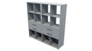 Cubby Storage Unit 12 Cube 4 Drawers New Graphite