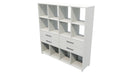 Cubby Storage Unit 12 Cube 4 Drawers Seal Grey