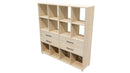 Cubby Storage Unit 12 Cube 4 Drawers Seasoned Oak
