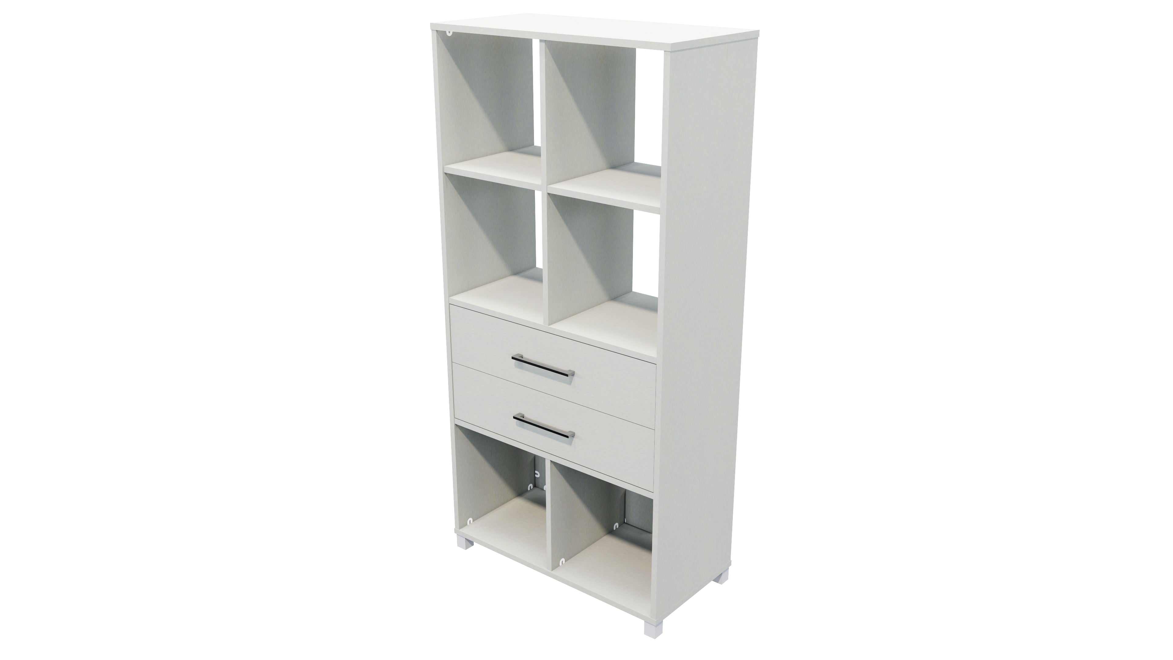 Cubby Hole 6 Cube 2 Drawers Seal Grey