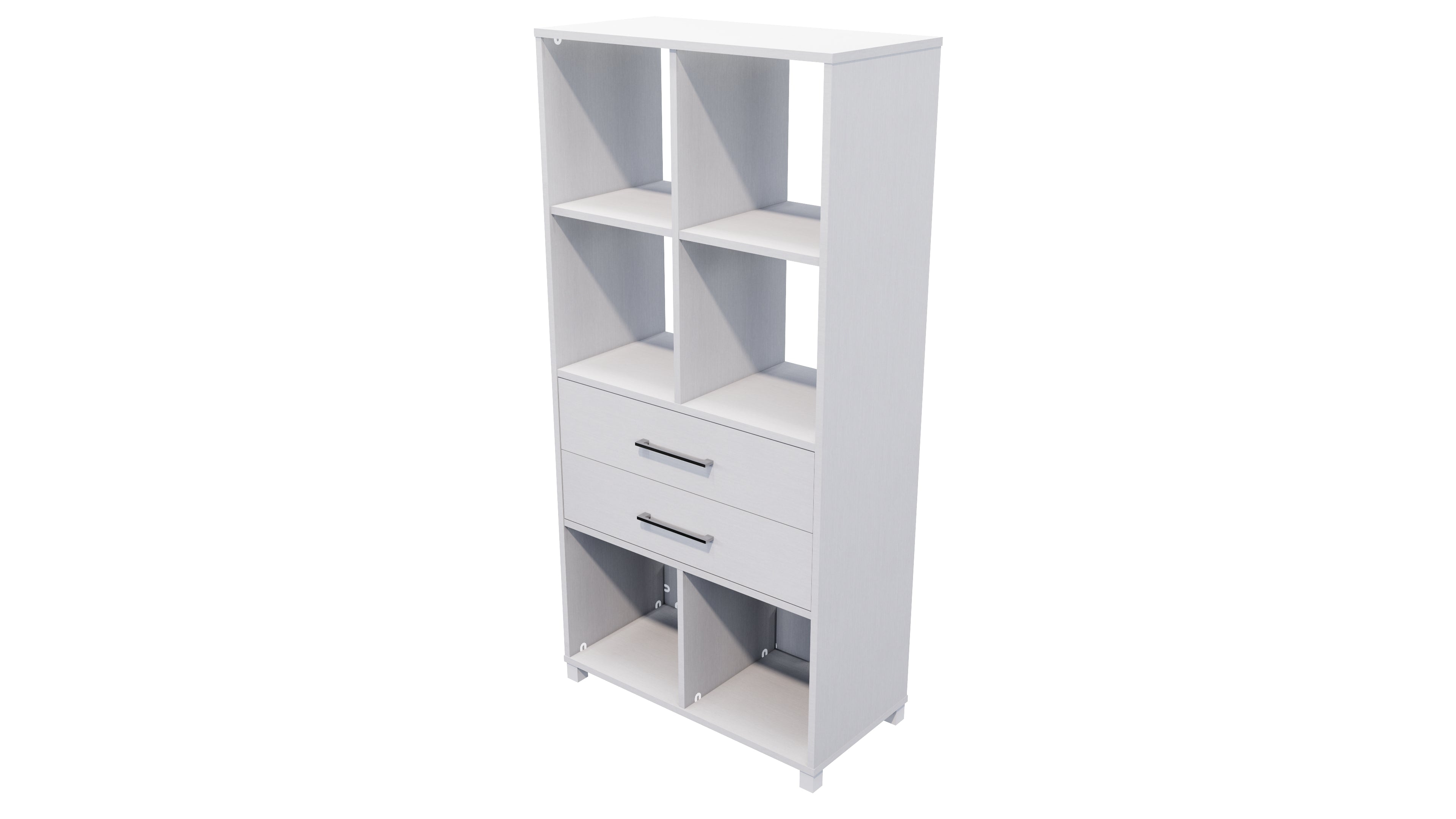 Cubby Hole 6 Cube 2 Drawers Silver Strata