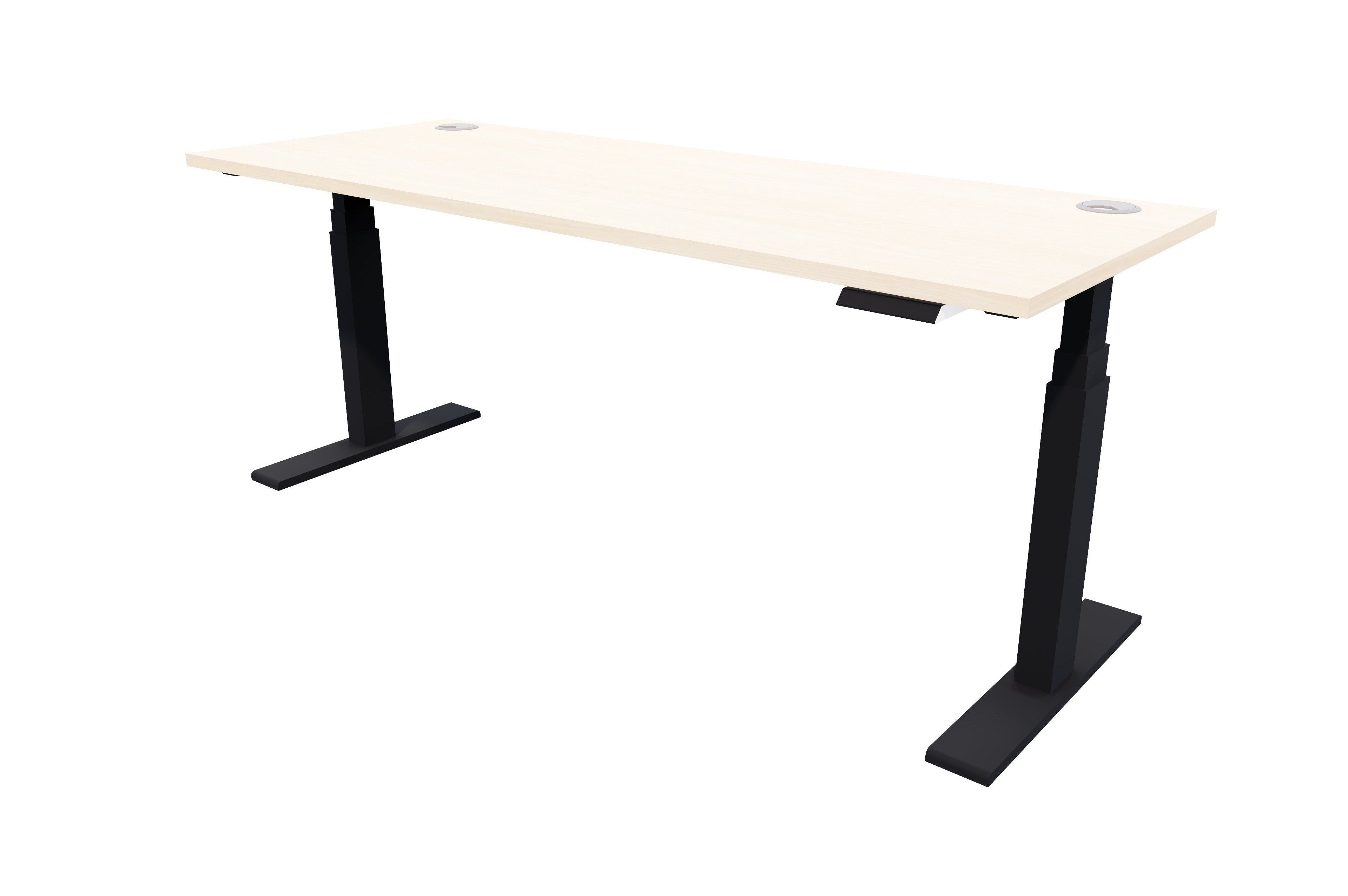 Zealand Electric Standing Desk 1500x700 Black Aged Ash