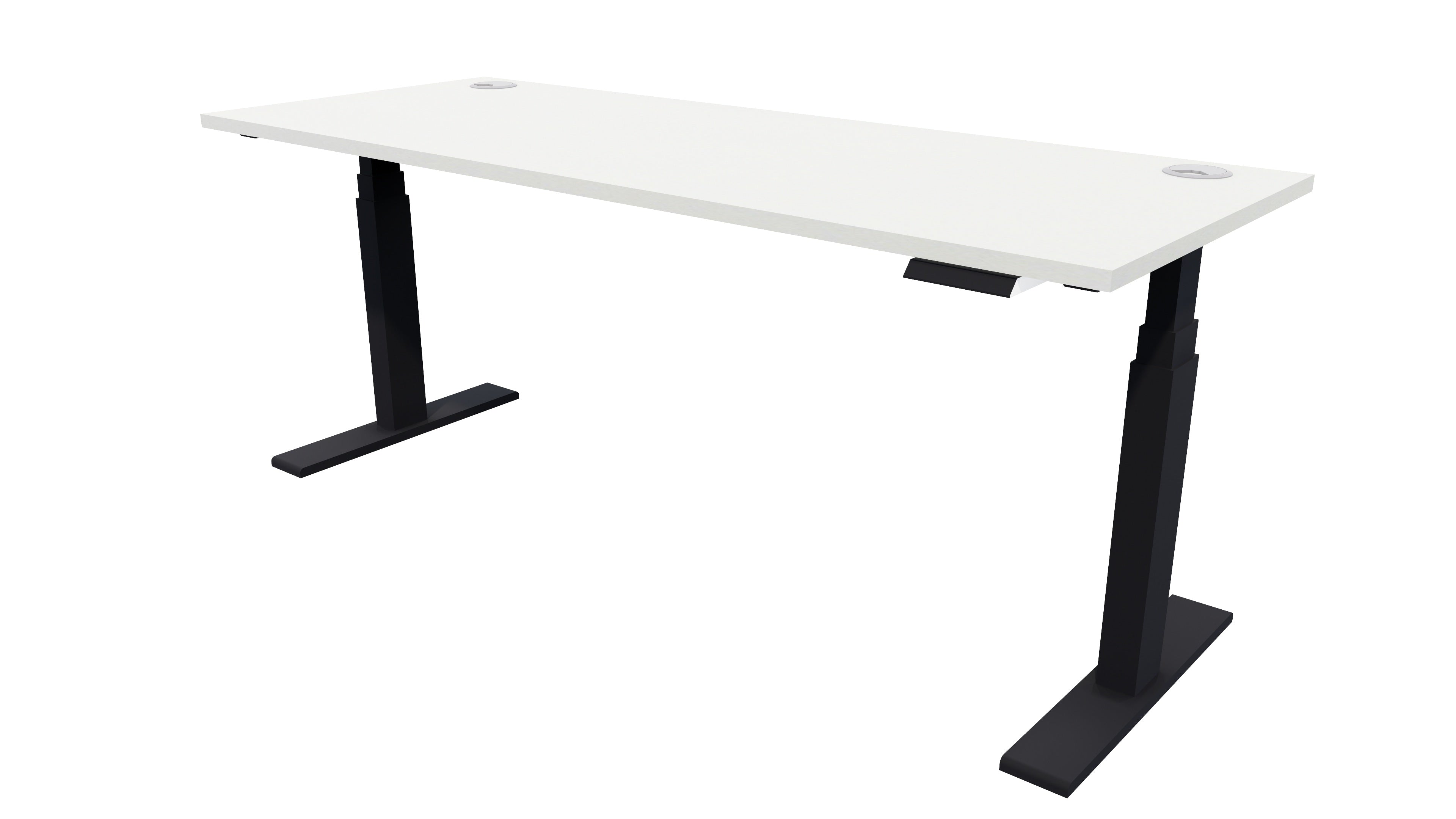 Rise Electric Adjustable Stand Up Desk 1500x700 Seal Grey