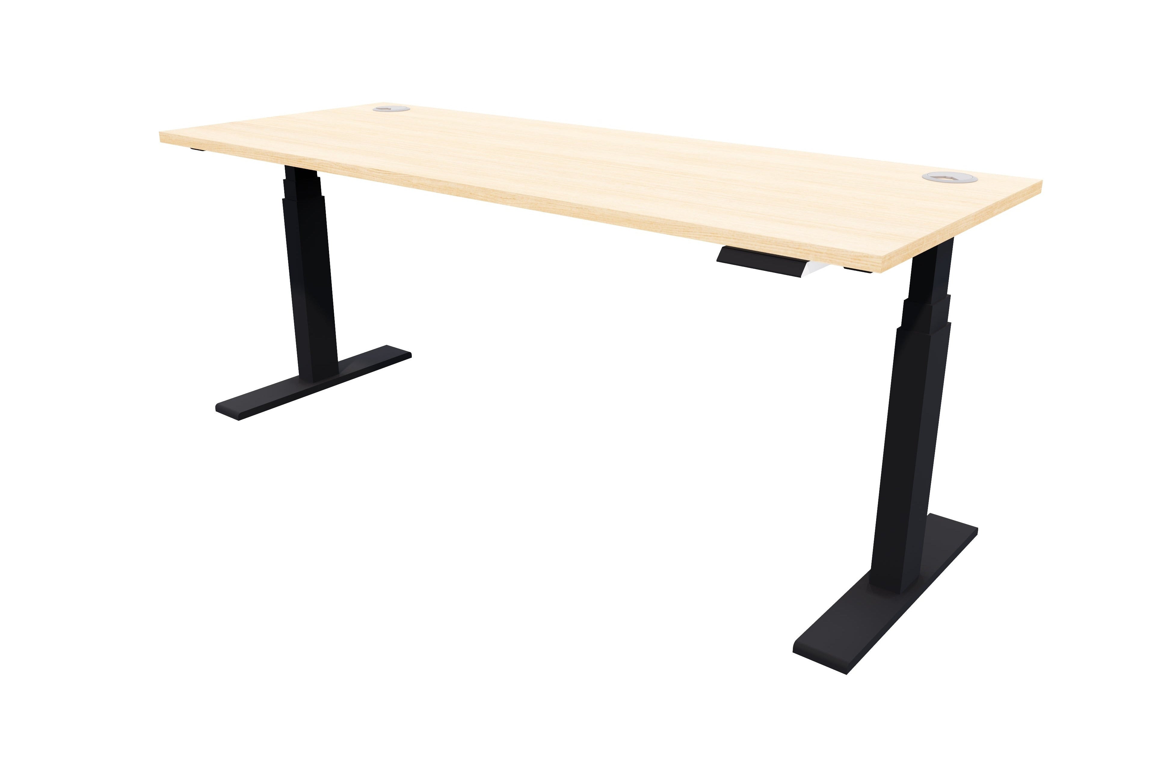 Zealand Electric Standing Desk 1500x700 Black Sublime Teak