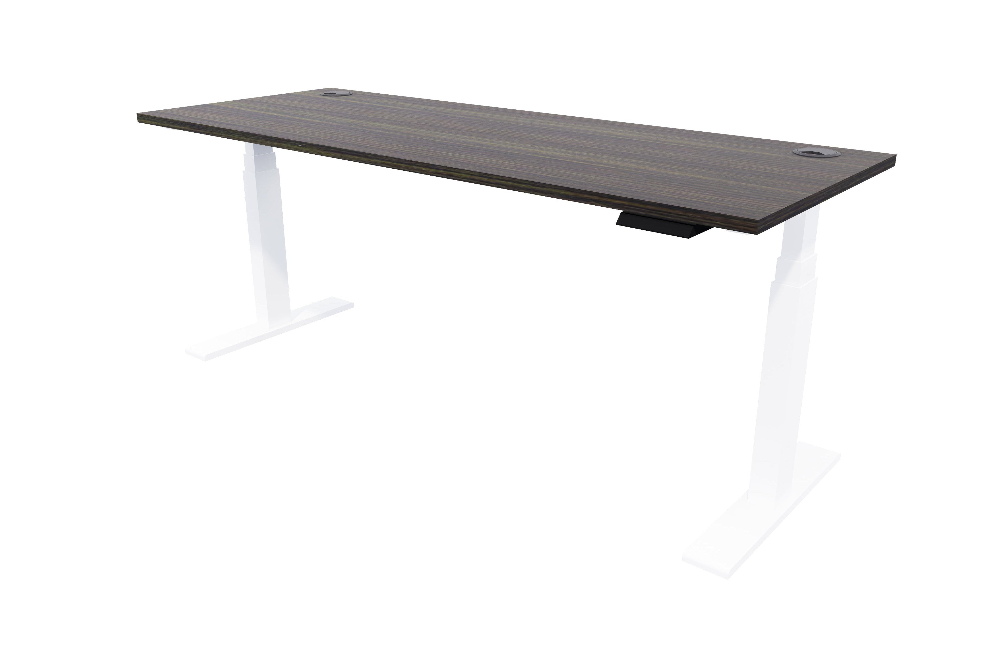 Zealand Electric Standing Desk 1500x700 White Dark Oak