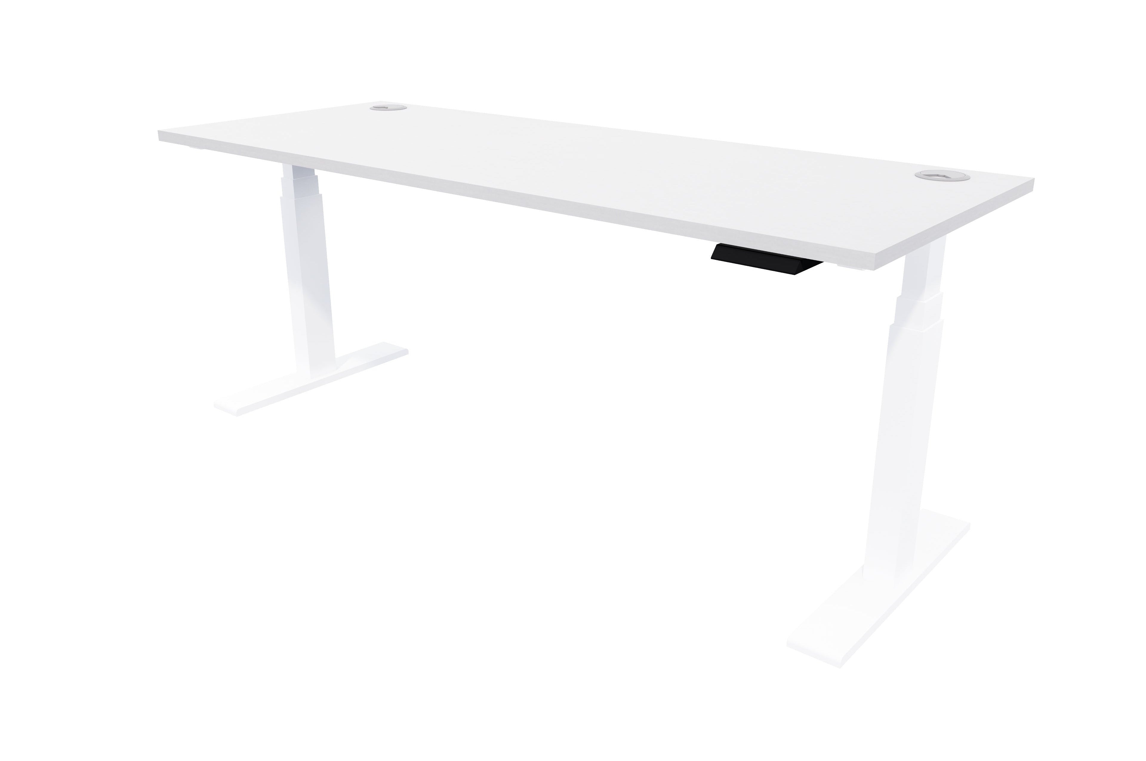Zealand Electric Standing Desk 1500x700 White Silver Strata