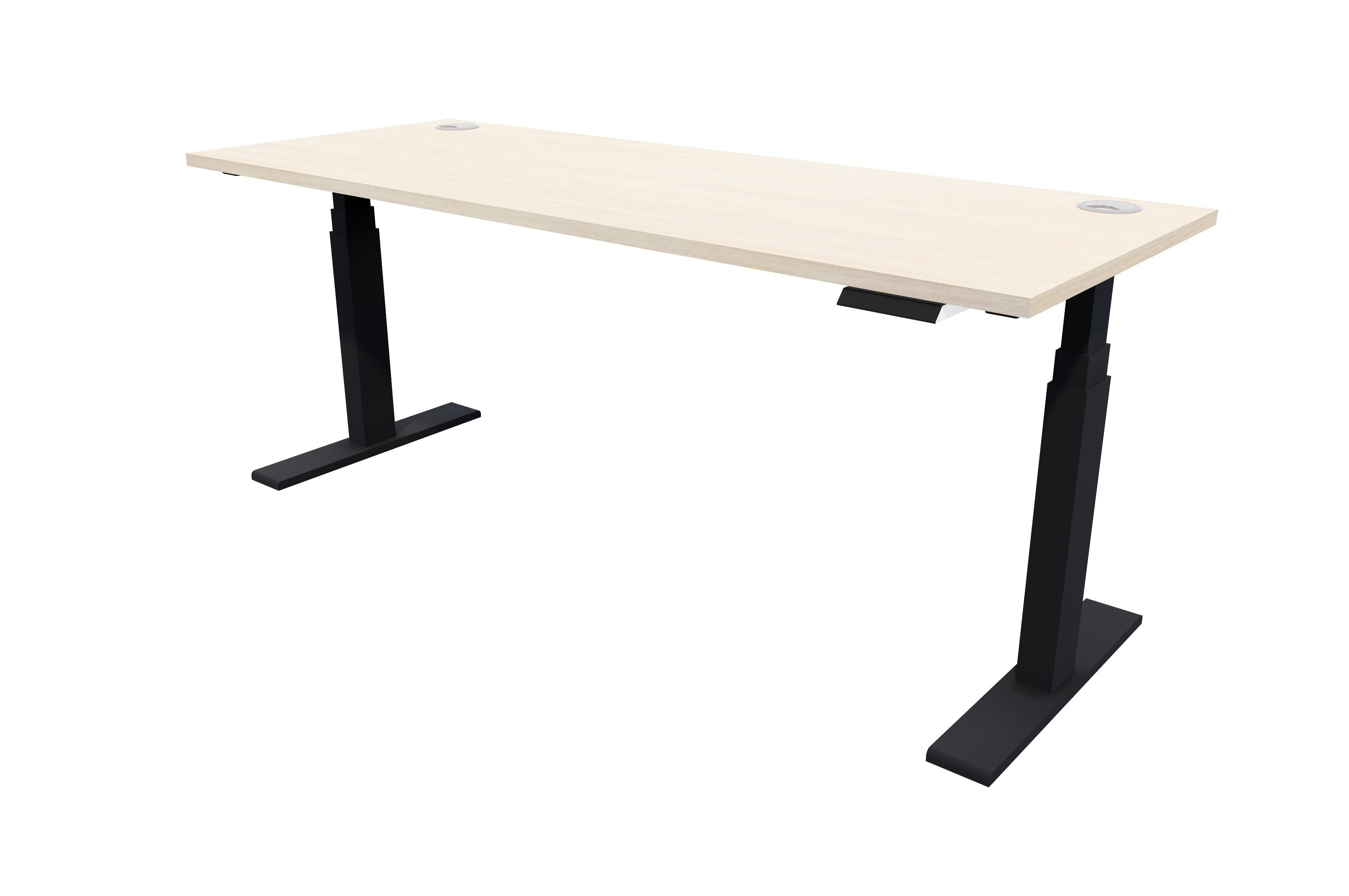 Zealand Electric Standing Desk 1800x700 Black Seasoned Oak