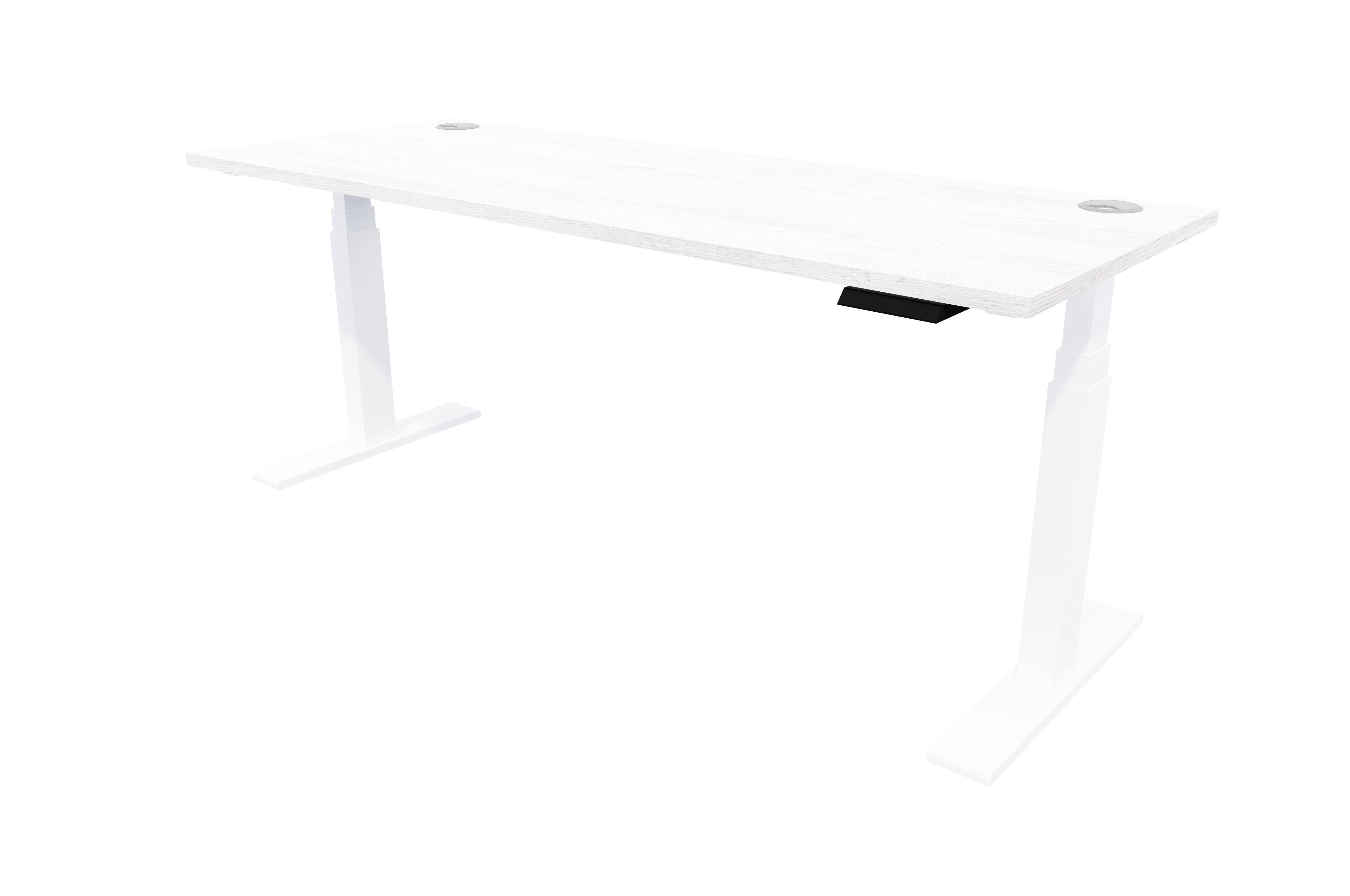 Zealand Electric Standing Desk 1800x700 White Nordic Pine