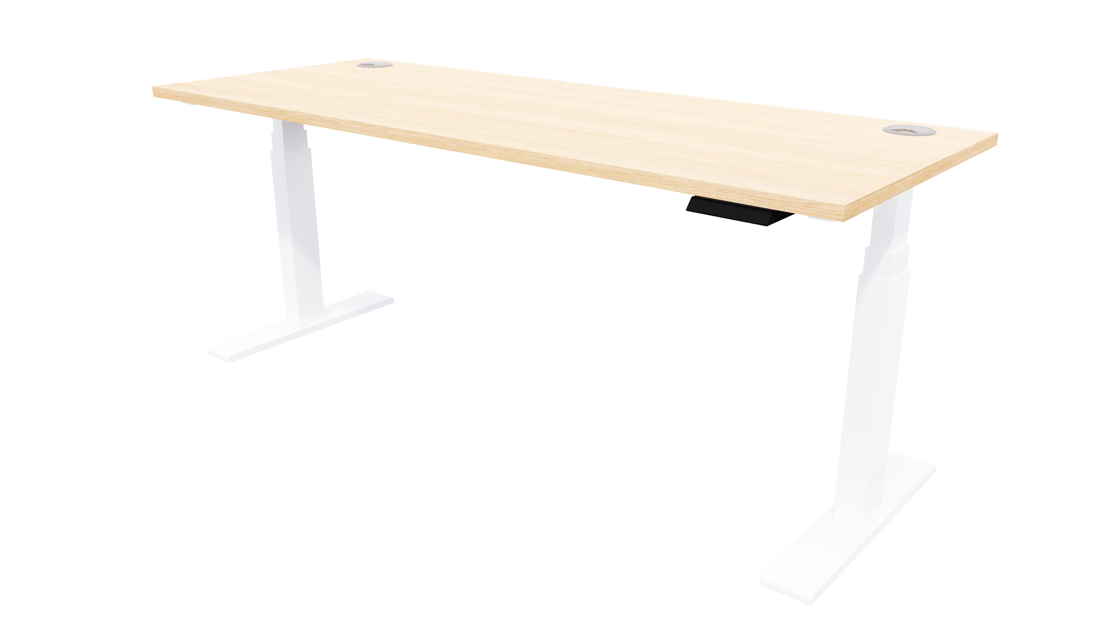 Zealand Electric Standing Desk 1800x700 White Sublime Teak