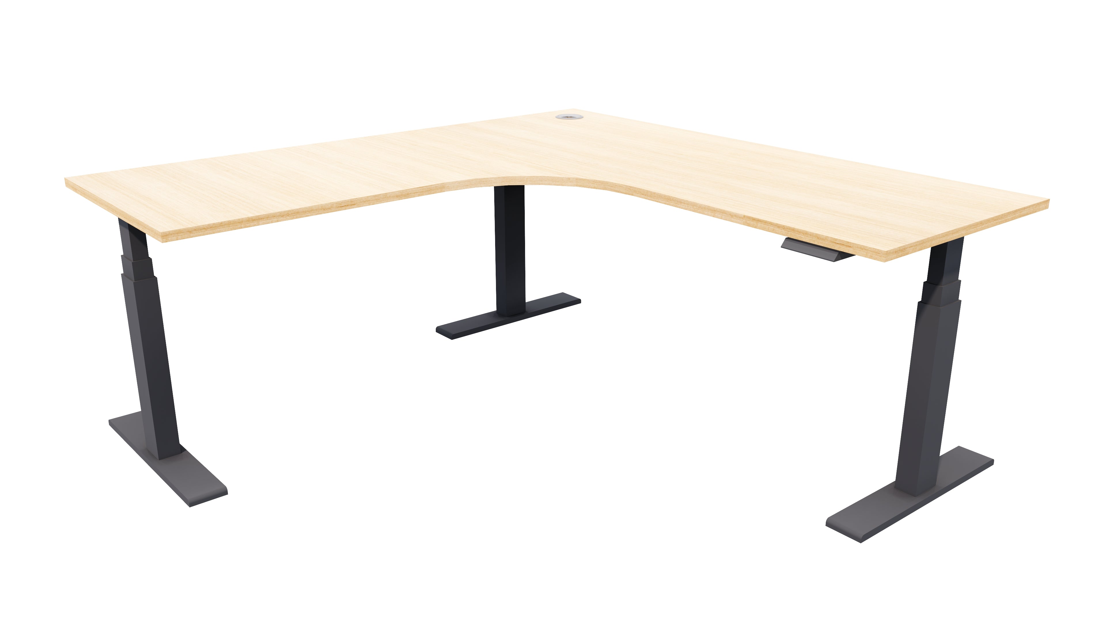 Zealand Electric Workstation 1500x1500x700 Black Sublime Teak