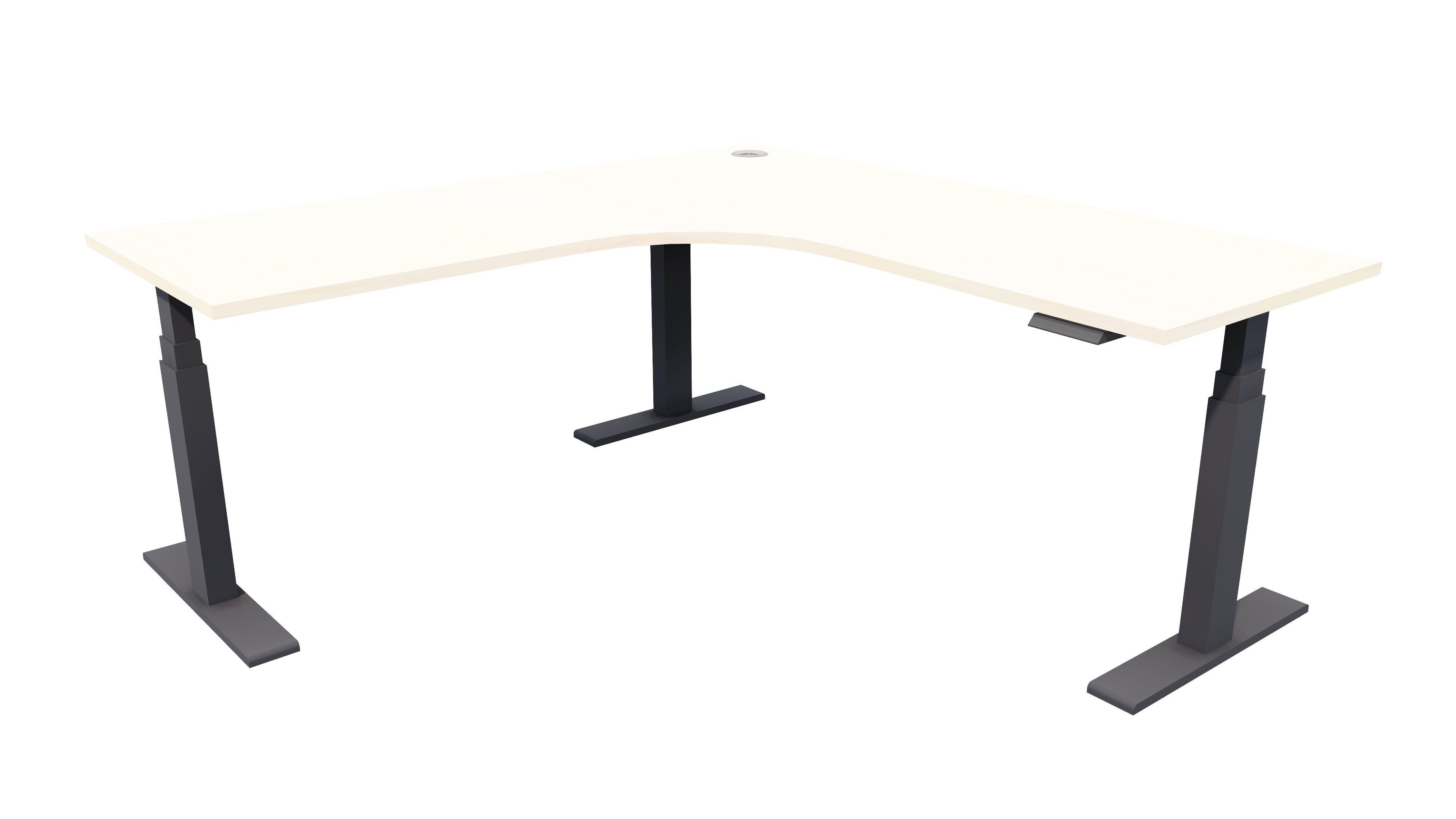 Zealand Electric Workstation 1500x1500x700 Black Washed Maple