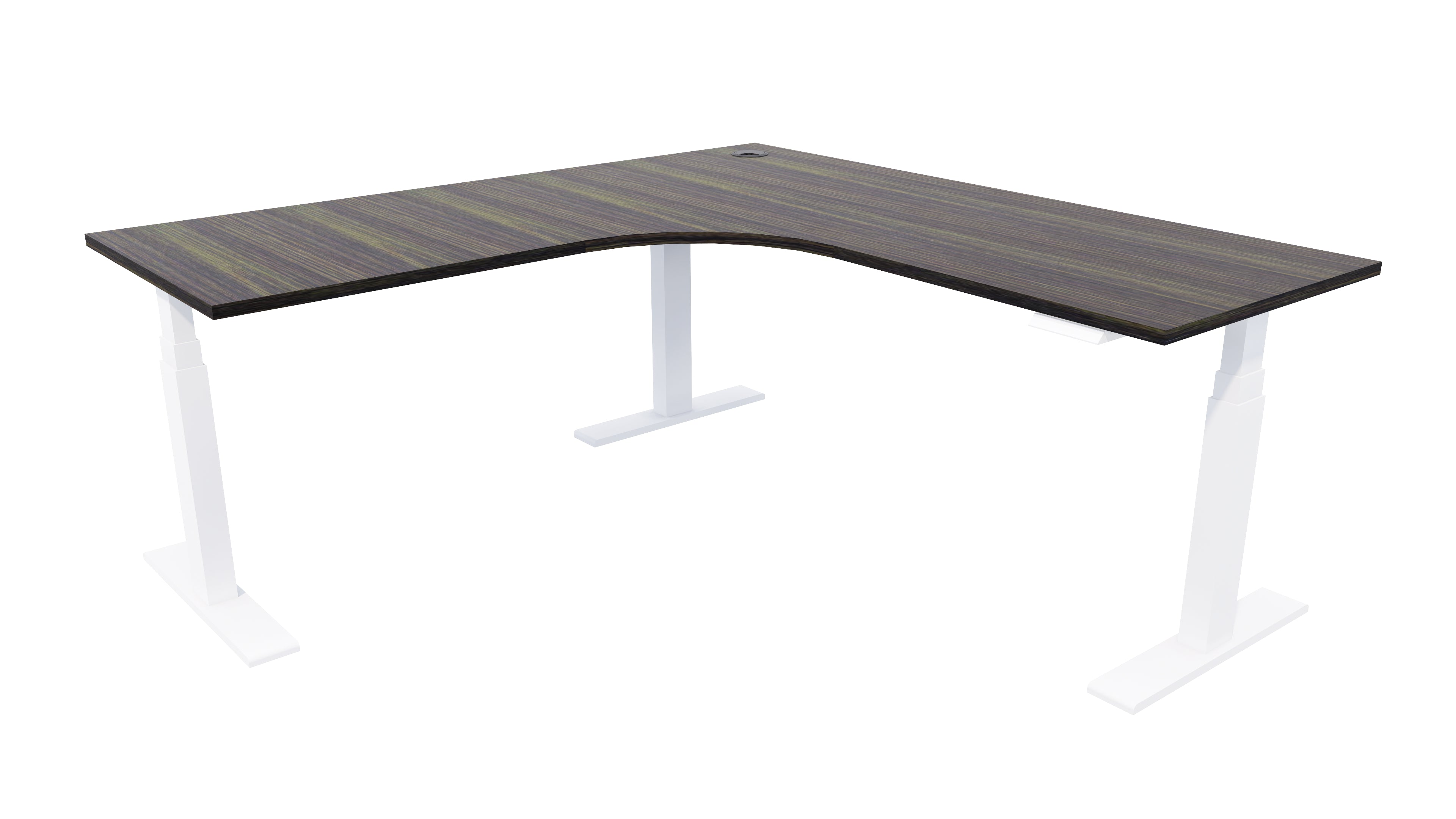 Zealand Electric Workstation 1500x1500x700 White Dark Oak