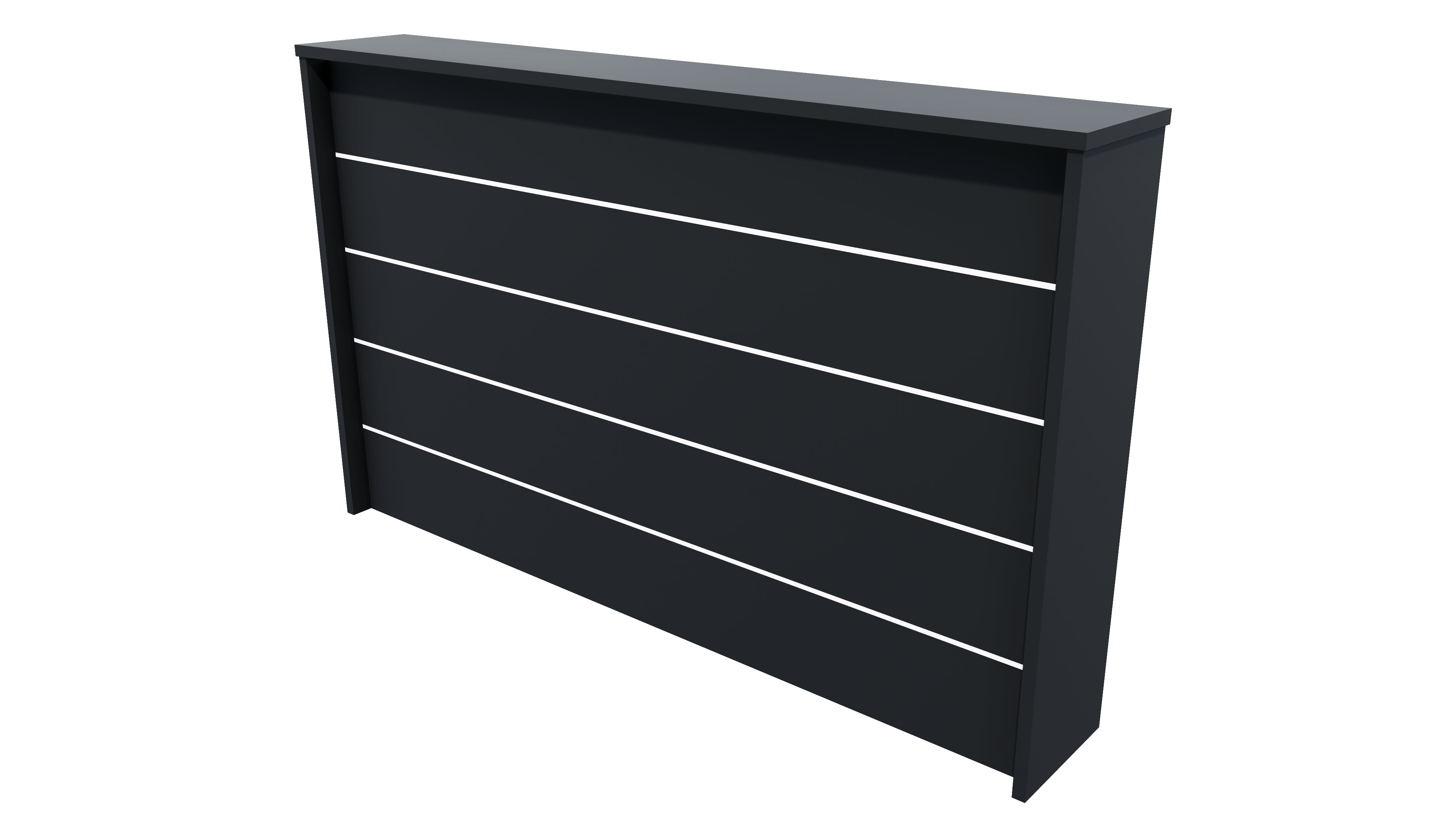 Flute Reception Desk 1500 Carbon