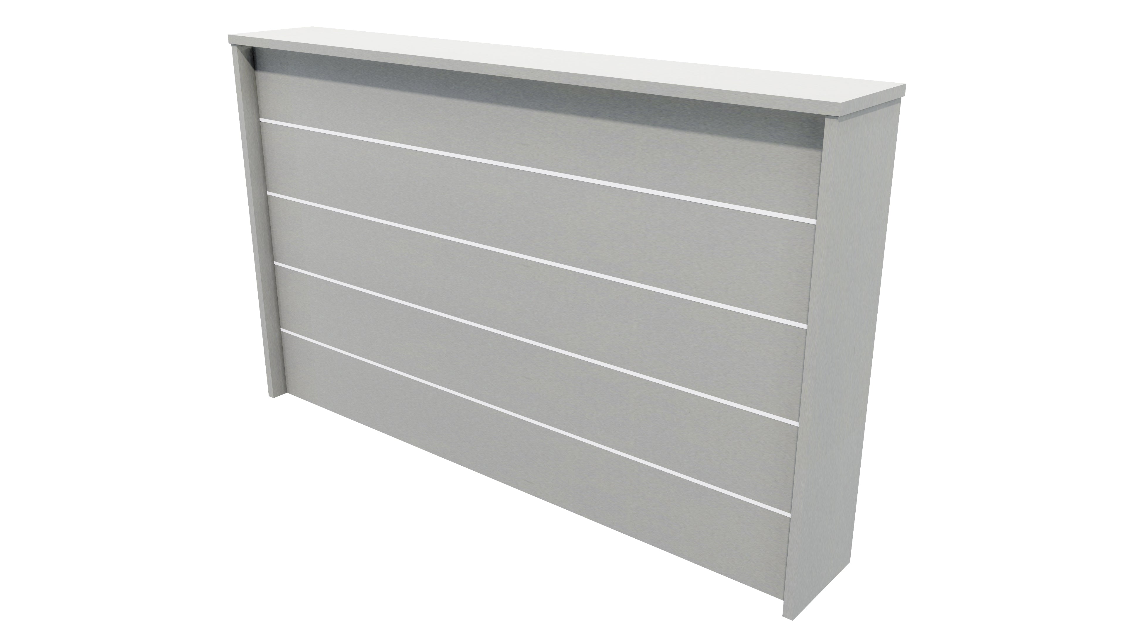 Flute Reception Desk 1500 Seal Grey