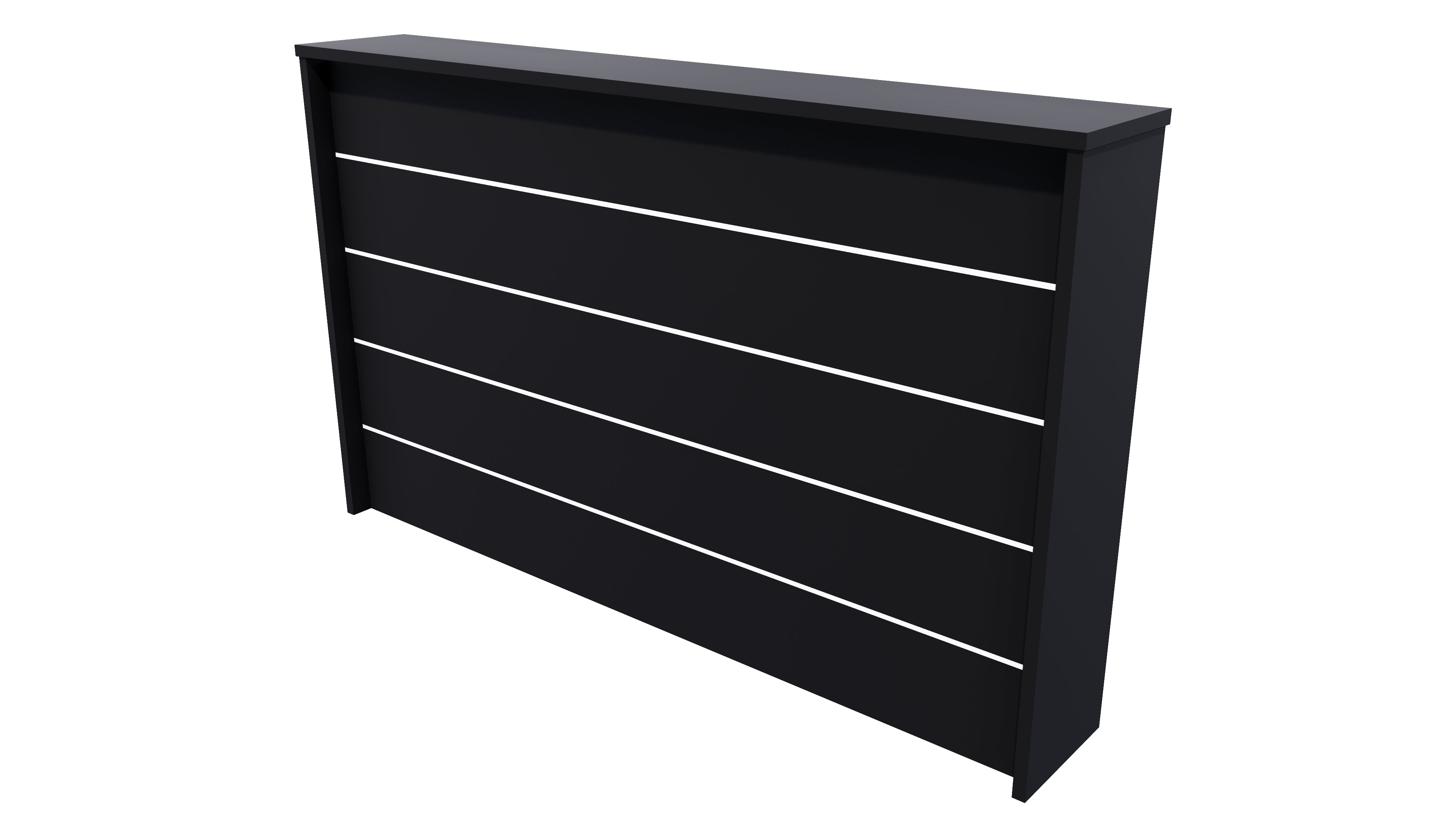 Flute Reception Desk 1800 Black