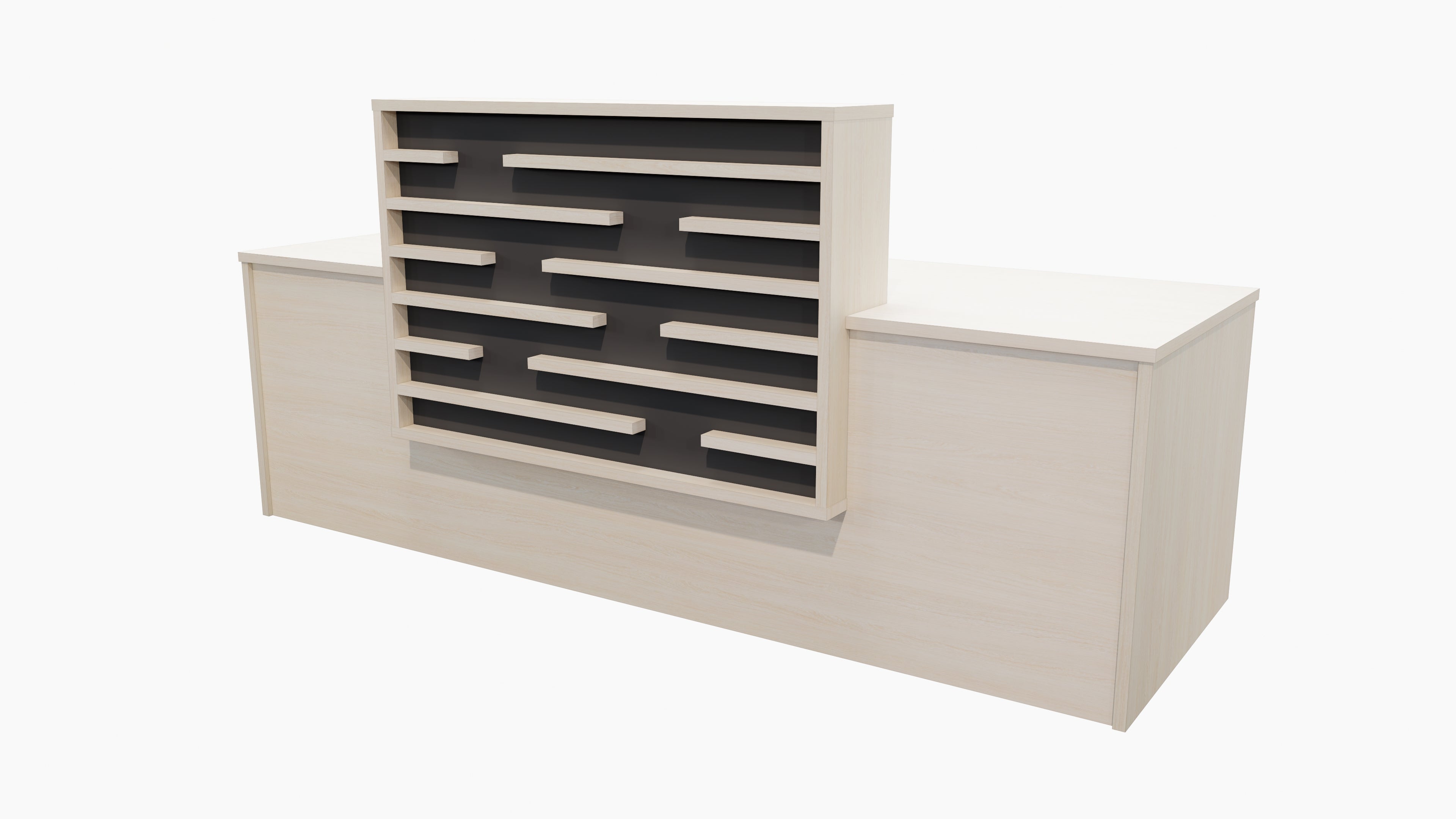Marlborough Reception Desk Seasoned Oak + Black
