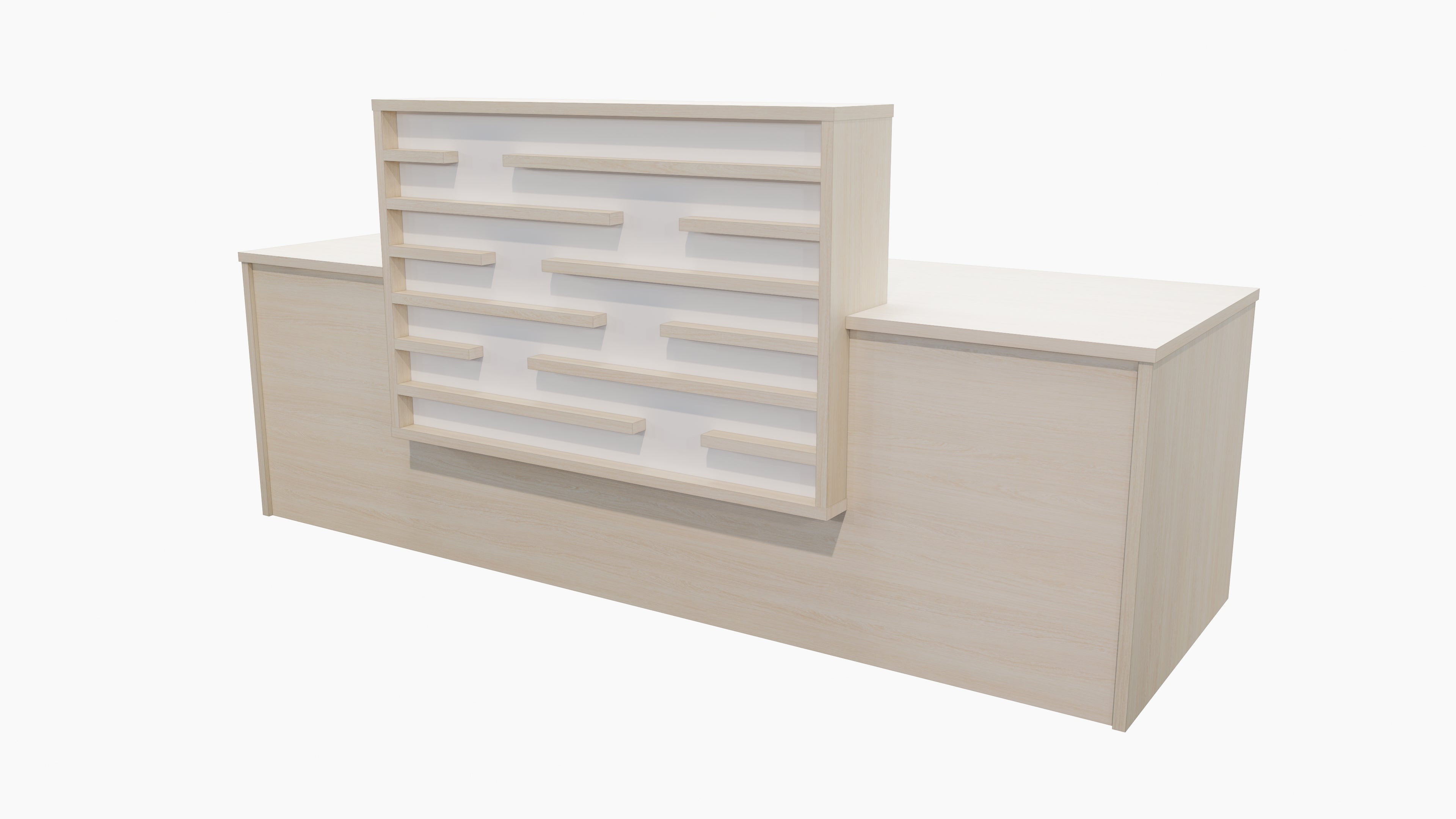 Marlborough Reception Desk Seasoned Oak + White