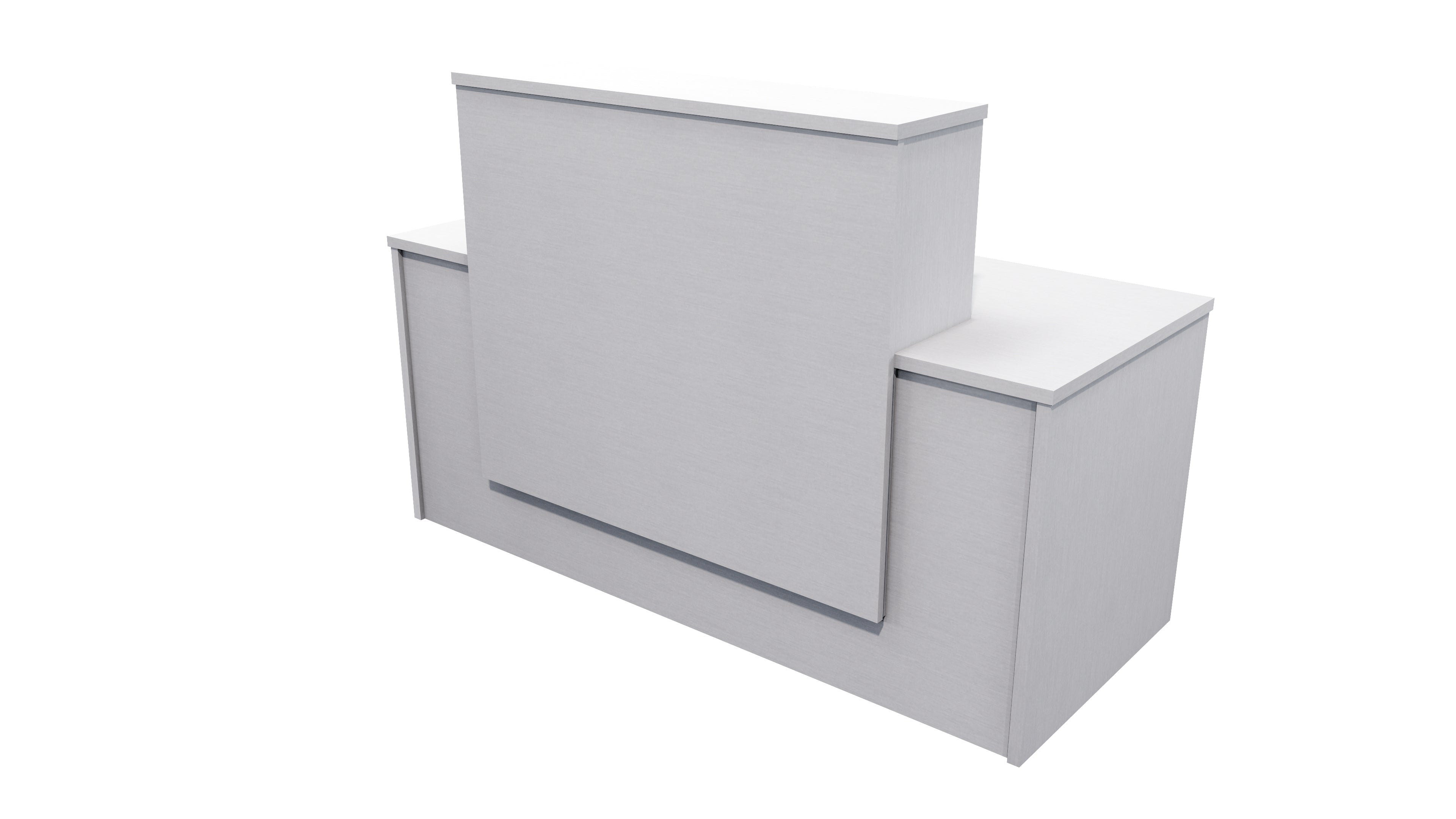 Milford Reception Desk 1500x700x1125 Silver Strata