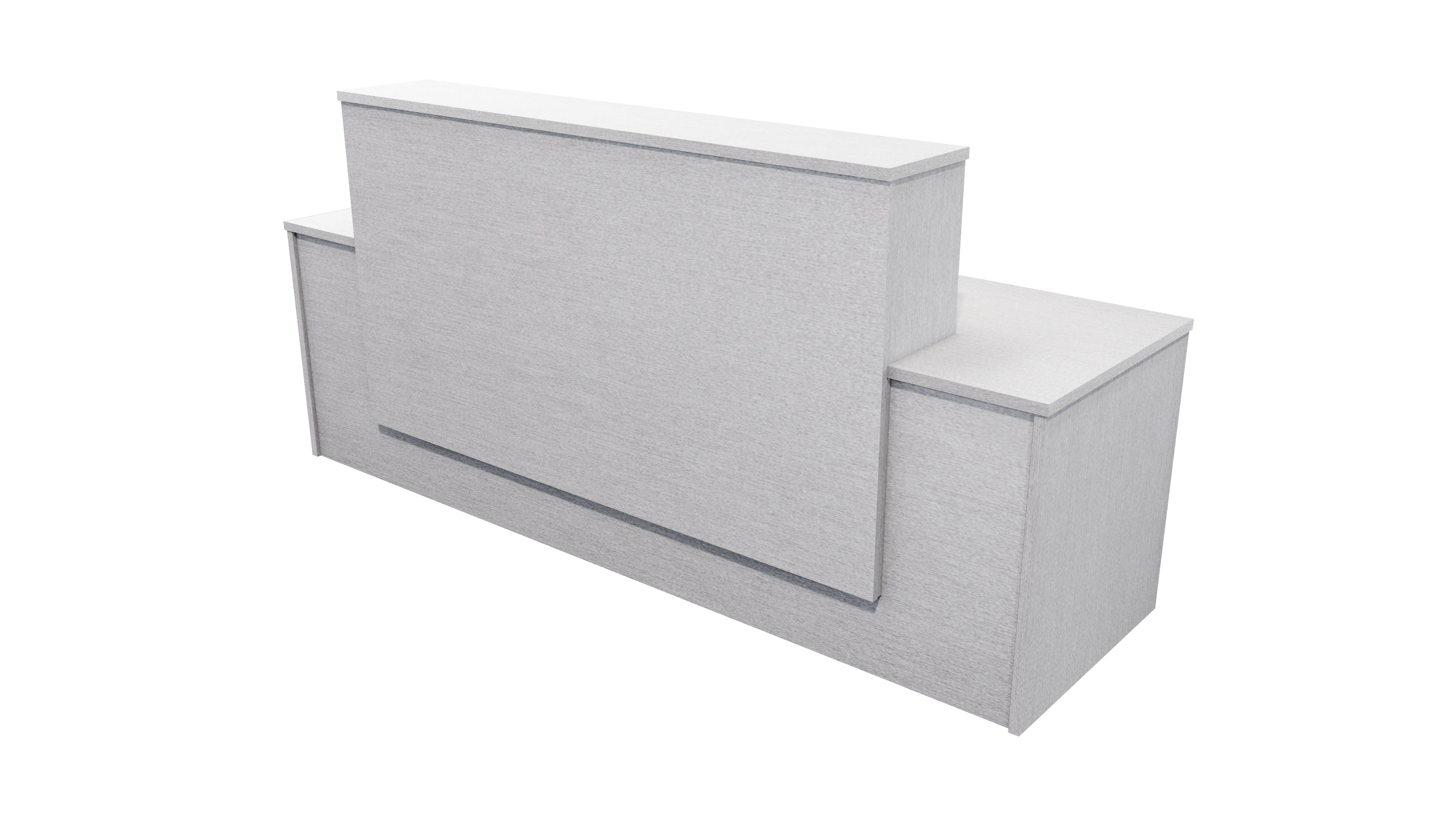 Milford Reception Desk 2400x700x1125 Silver Haze