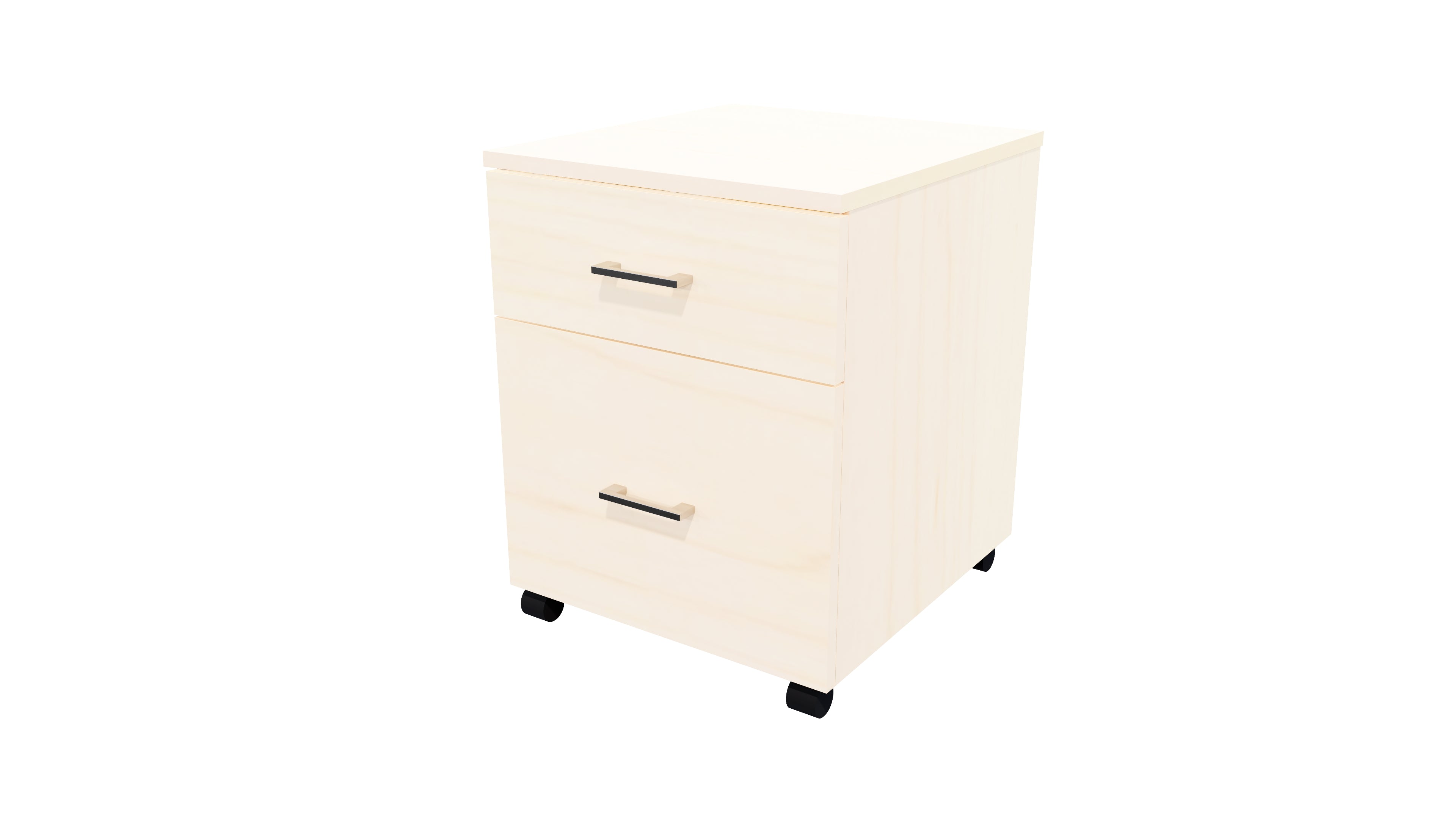 Mirage 1 File 1 Drawer Mobile Drawer Locking Washed Maple