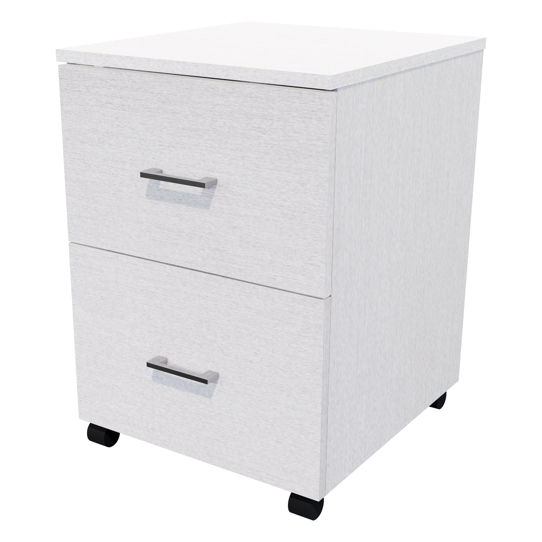 2 File Mobile Drawer Locking Silver Haze
