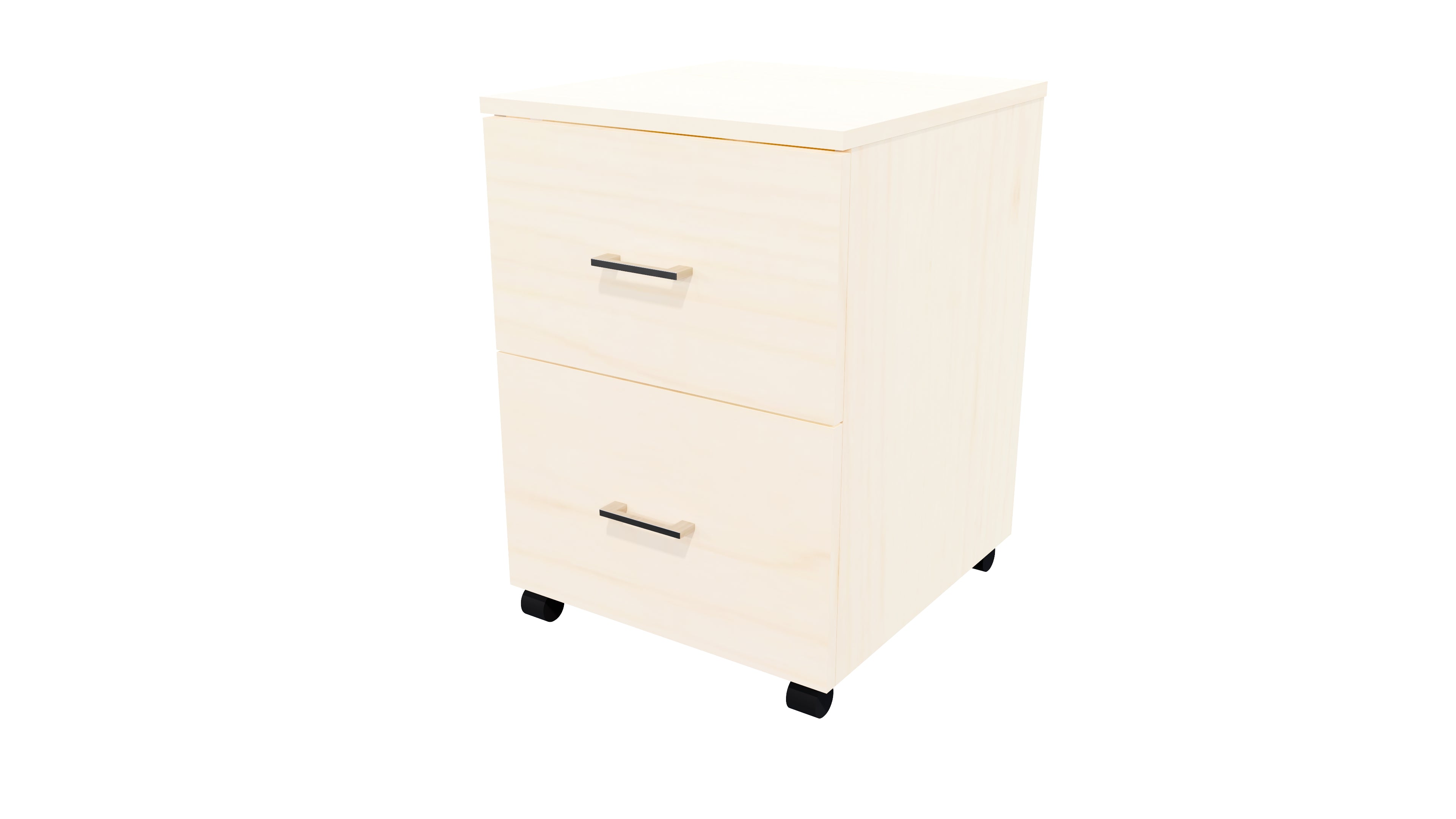 2 File Mobile Drawer Locking Washed Maple