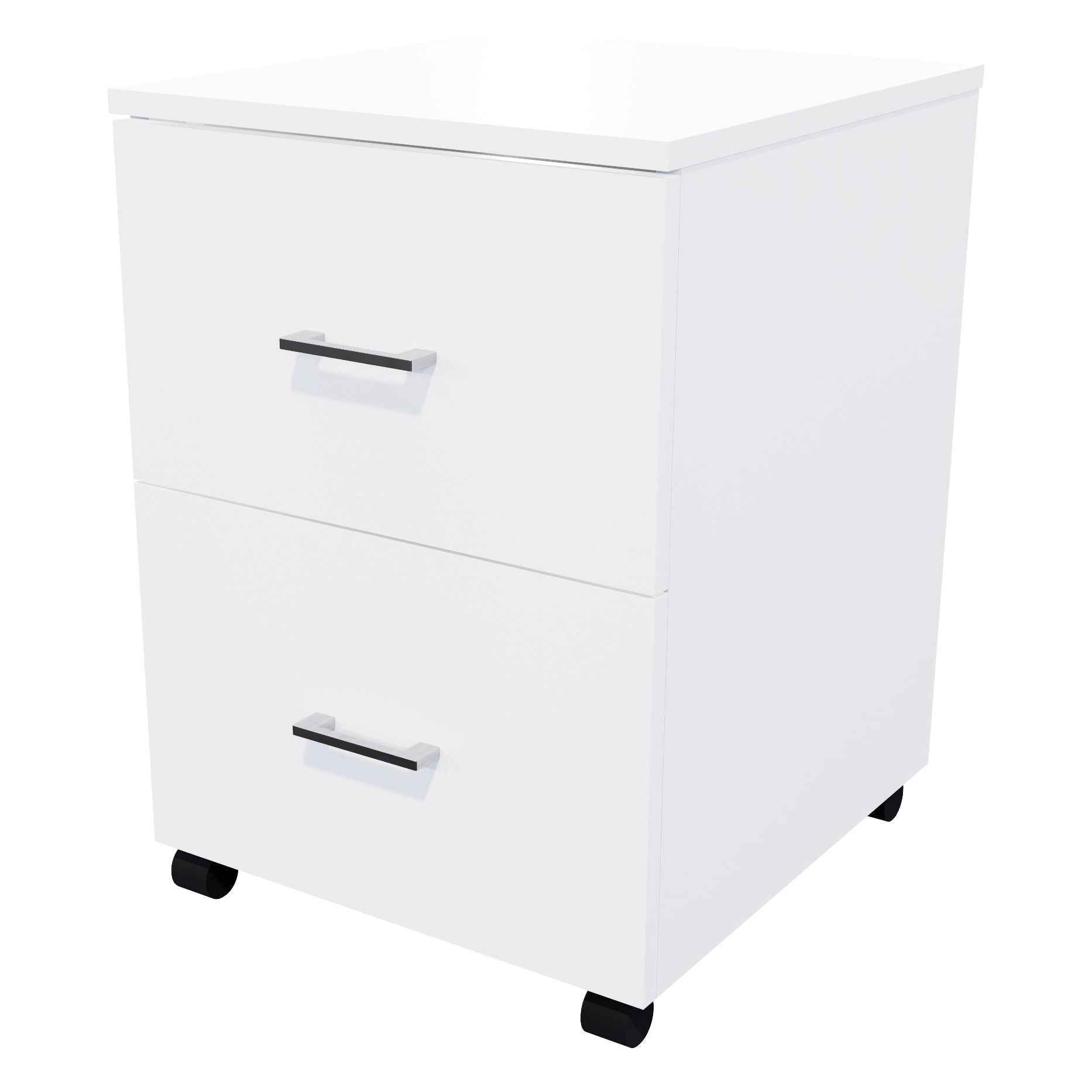 2 File Mobile Drawer Locking White