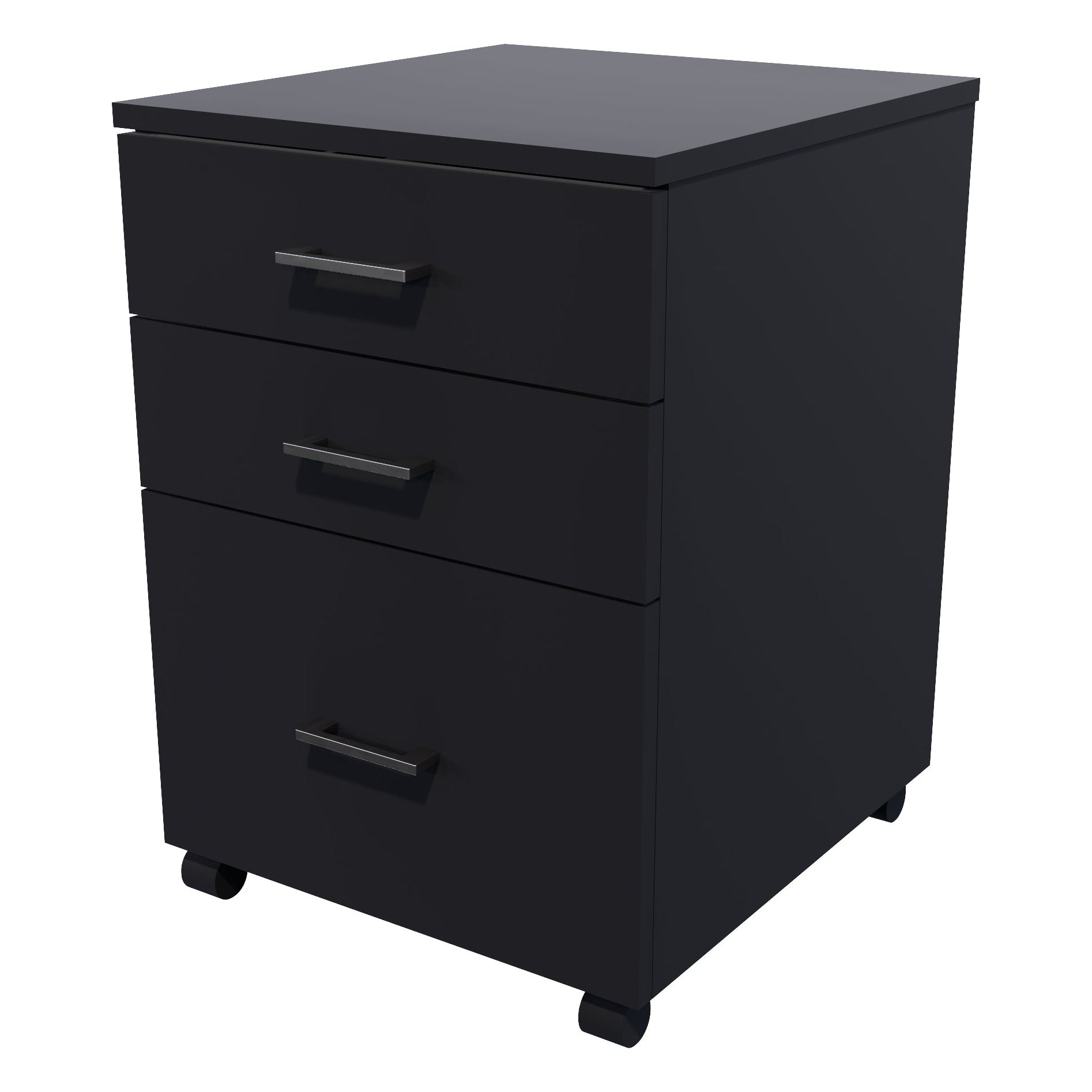 1 File 2 Drawers Mobile Drawer Standard Black