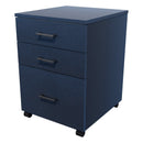 1 File 2 Drawers Mobile Drawer Locking Char Blue