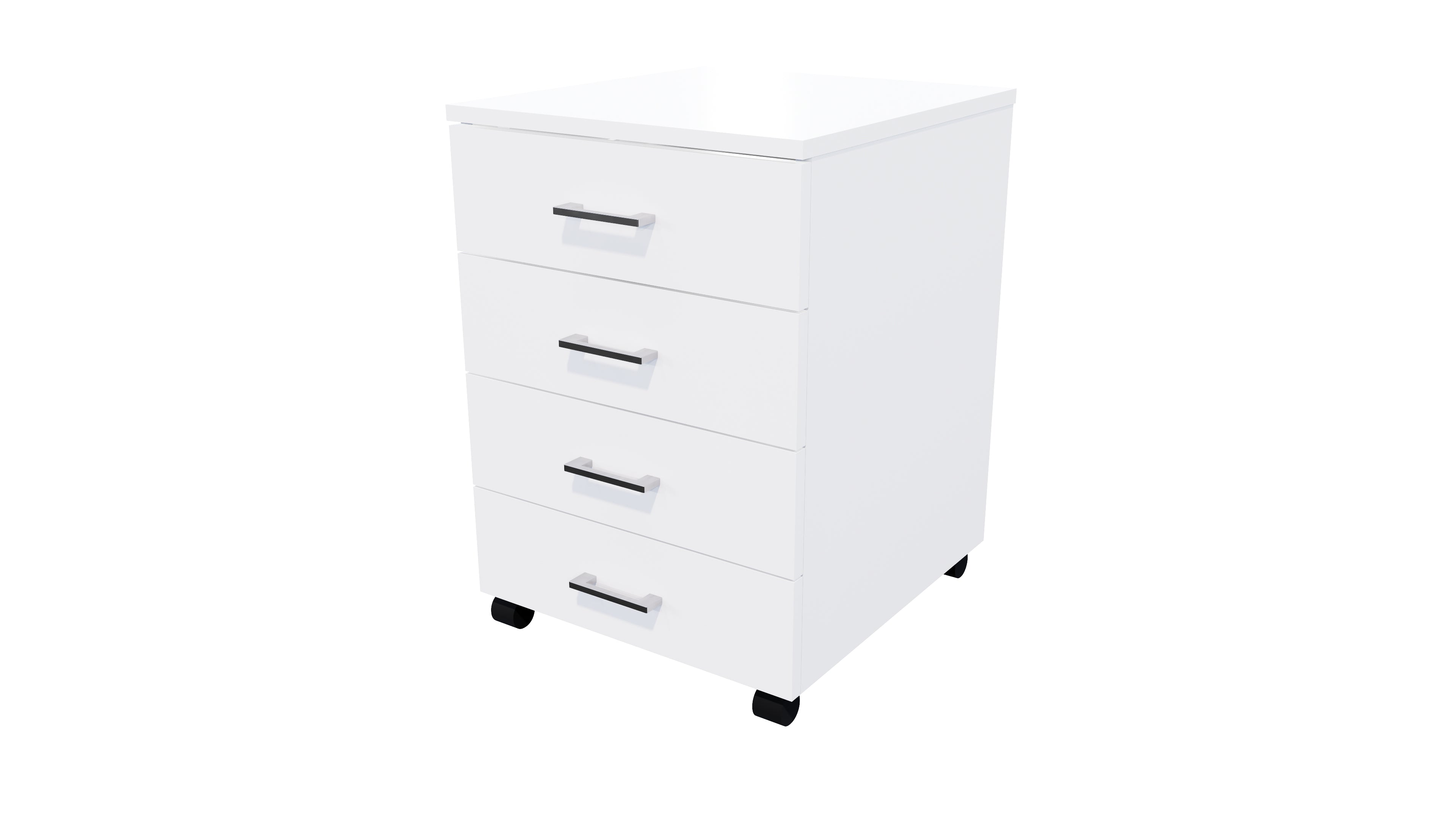 4 Drawers Mobile Drawer Standard White