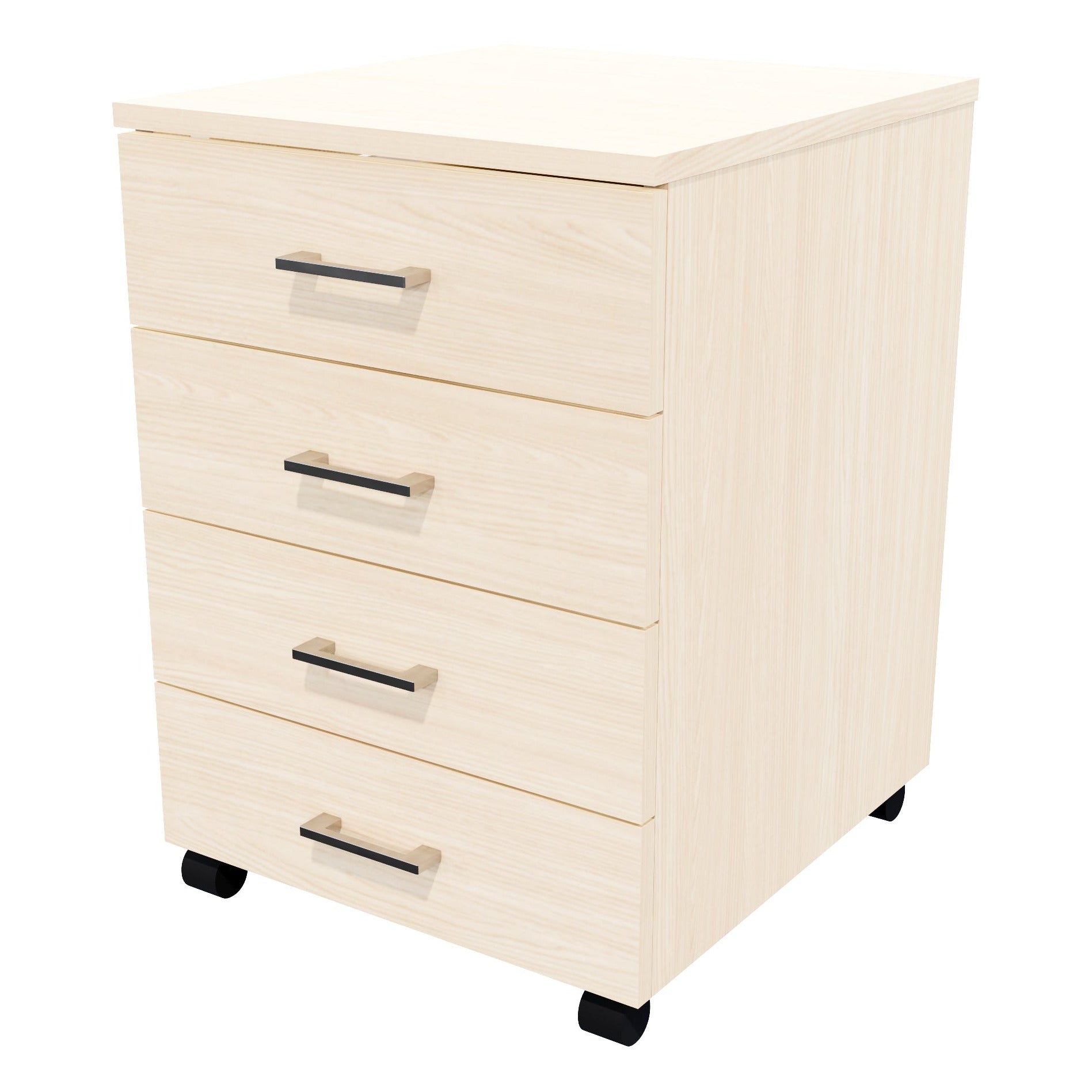 4 Drawers Mobile Drawer Locking Aged Ash