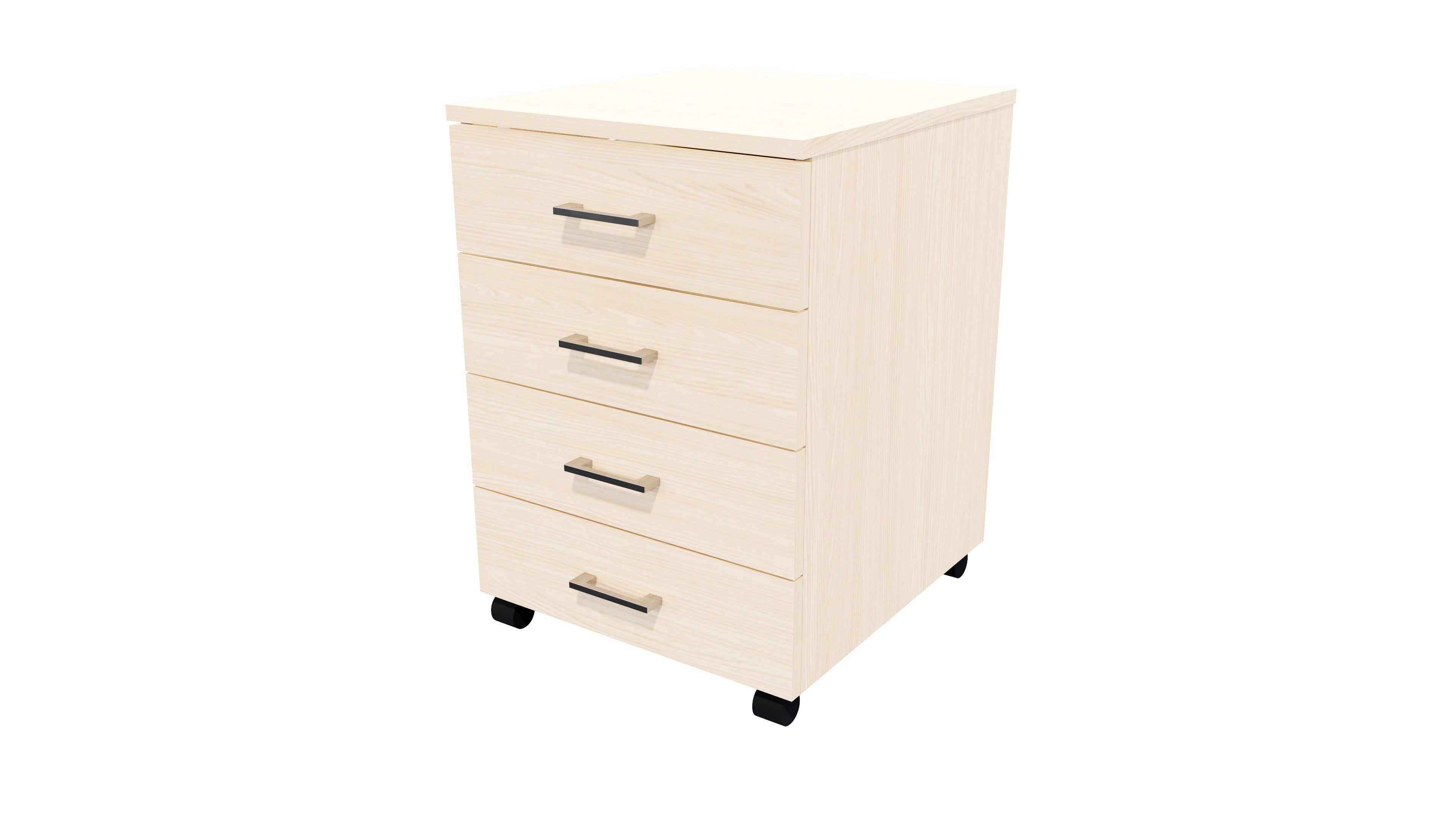 4 Drawers Mobile Drawer Locking Aged Ash