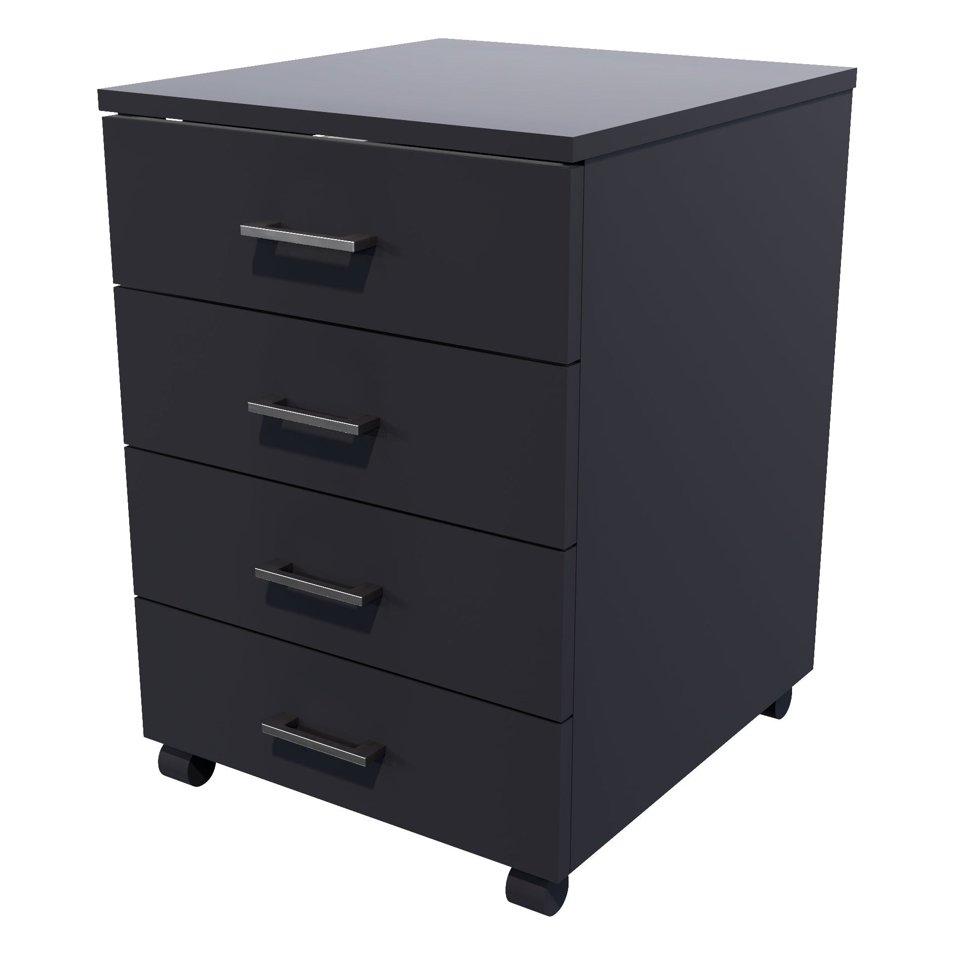 4 Drawers Mobile Drawer Locking Black