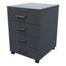 4 Drawers Mobile Drawer Locking Carbon