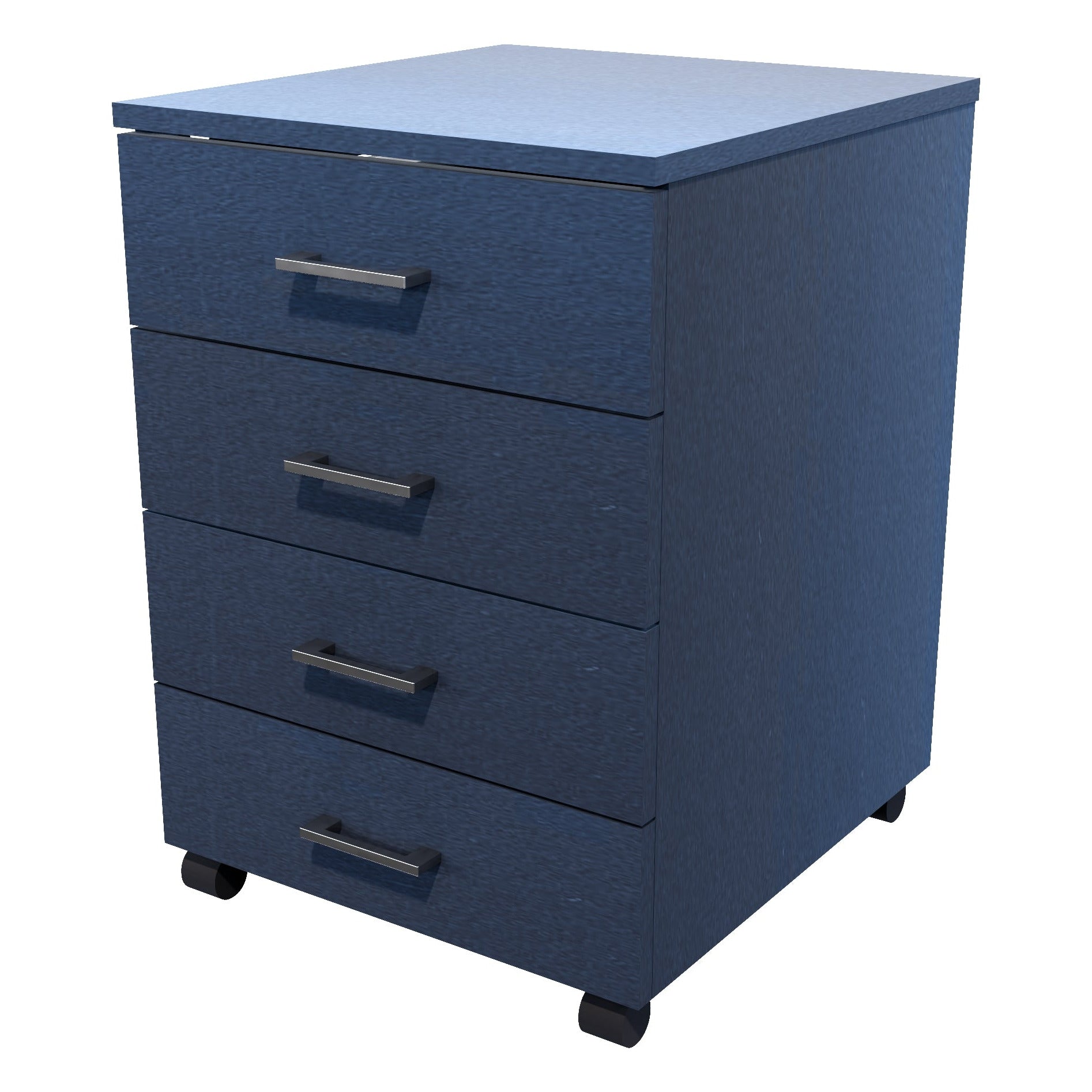4 Drawers Mobile Drawer Locking Char Blue