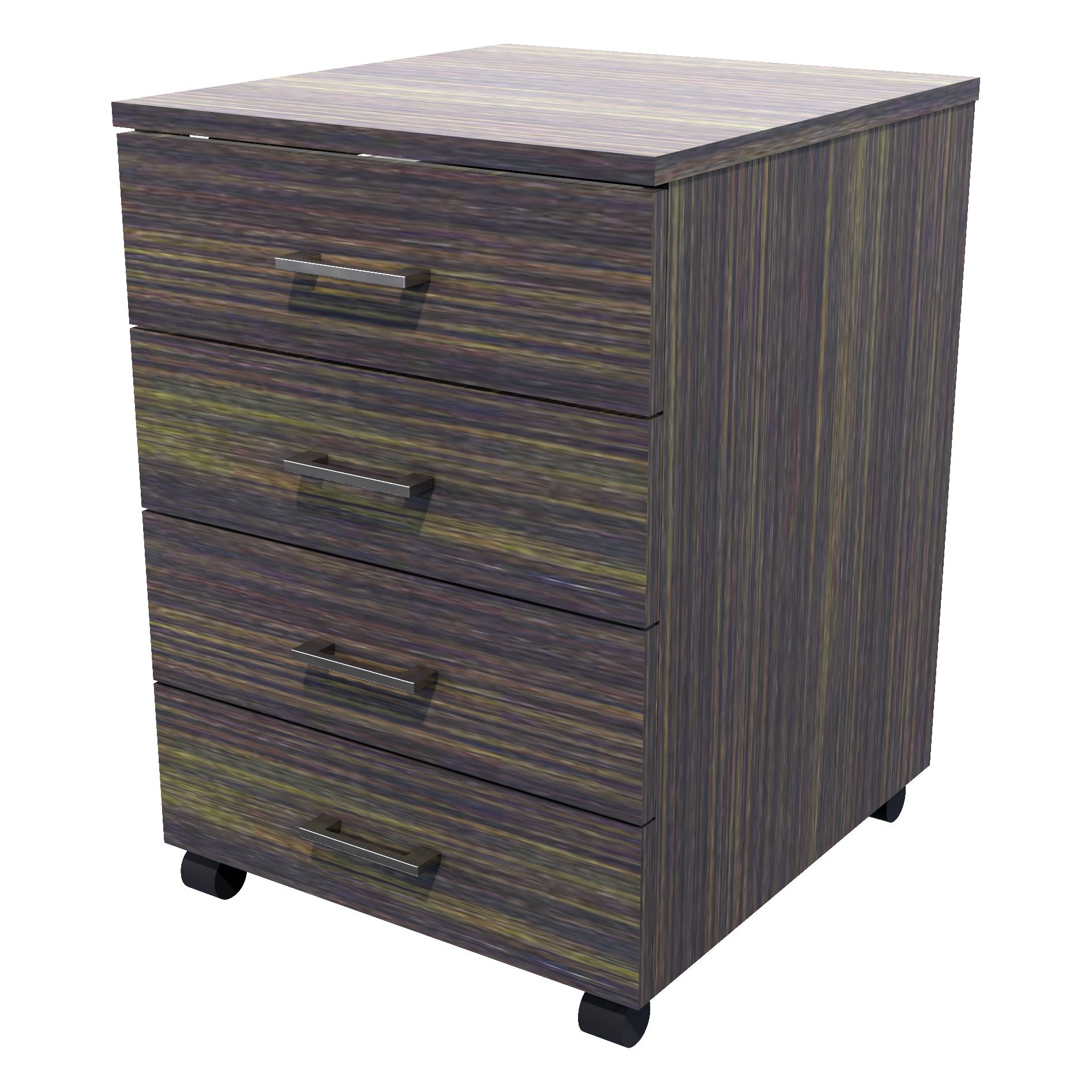 4 Drawers Mobile Drawer Locking Dark Oak