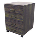 4 Drawers Mobile Drawer Locking Dark Oak