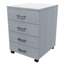 4 Drawers Mobile Drawer Locking New Graphite